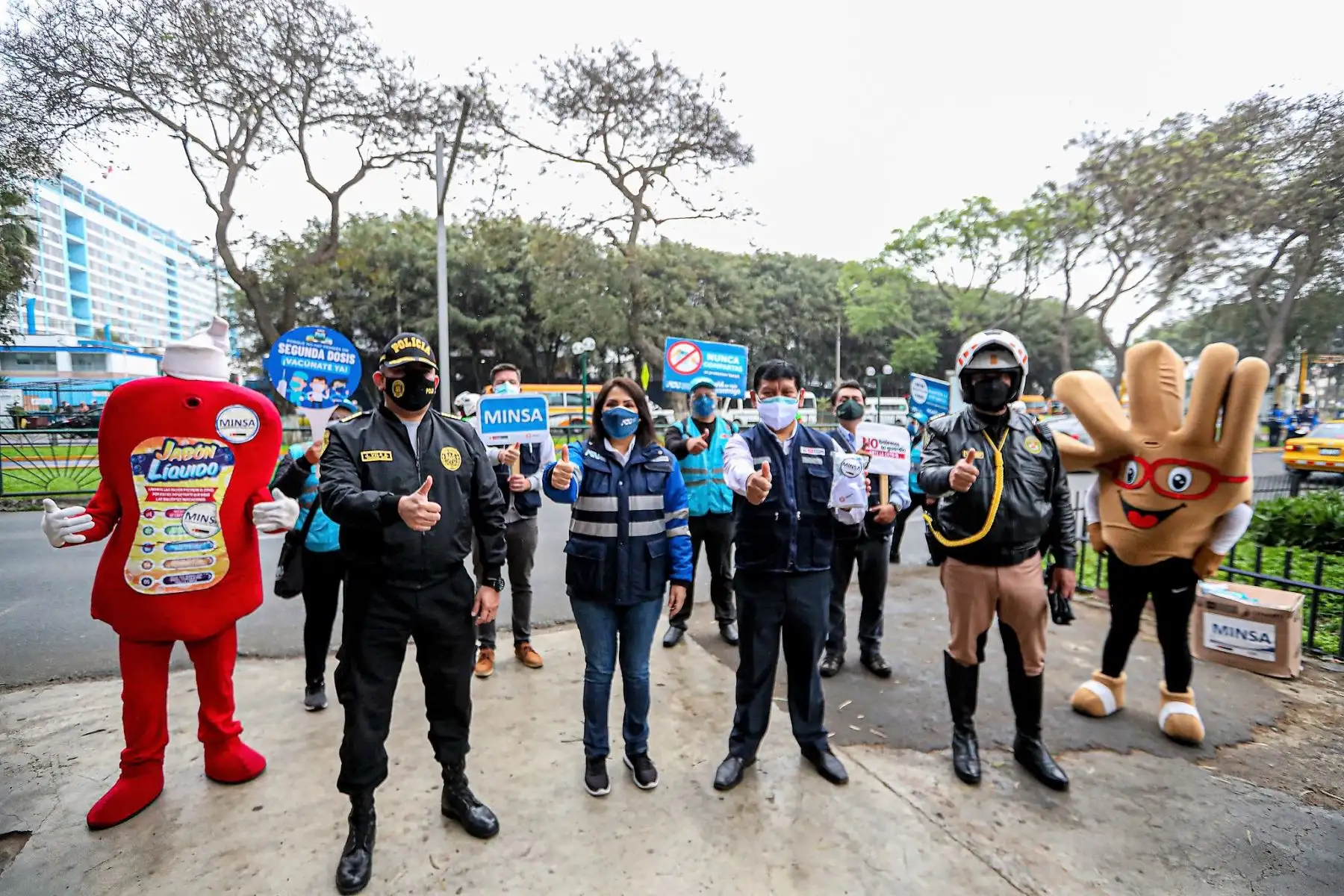 Campaña de prevención del covid-19 reúne a la ATU, Minsa y Policía Nacional.