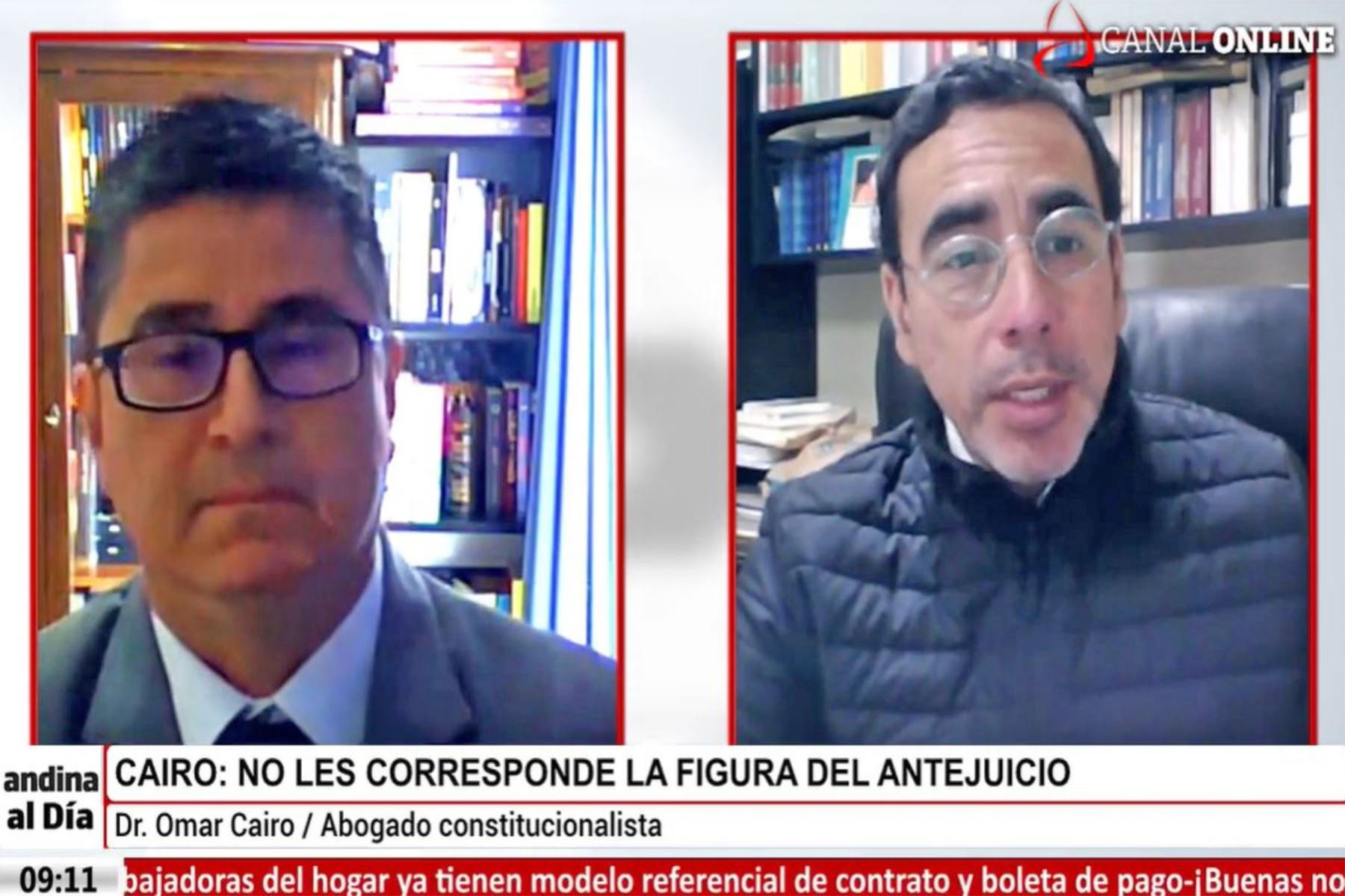 El abogado constitucionalista Omar Cairo dio una entrevista al programa Andina al Día.