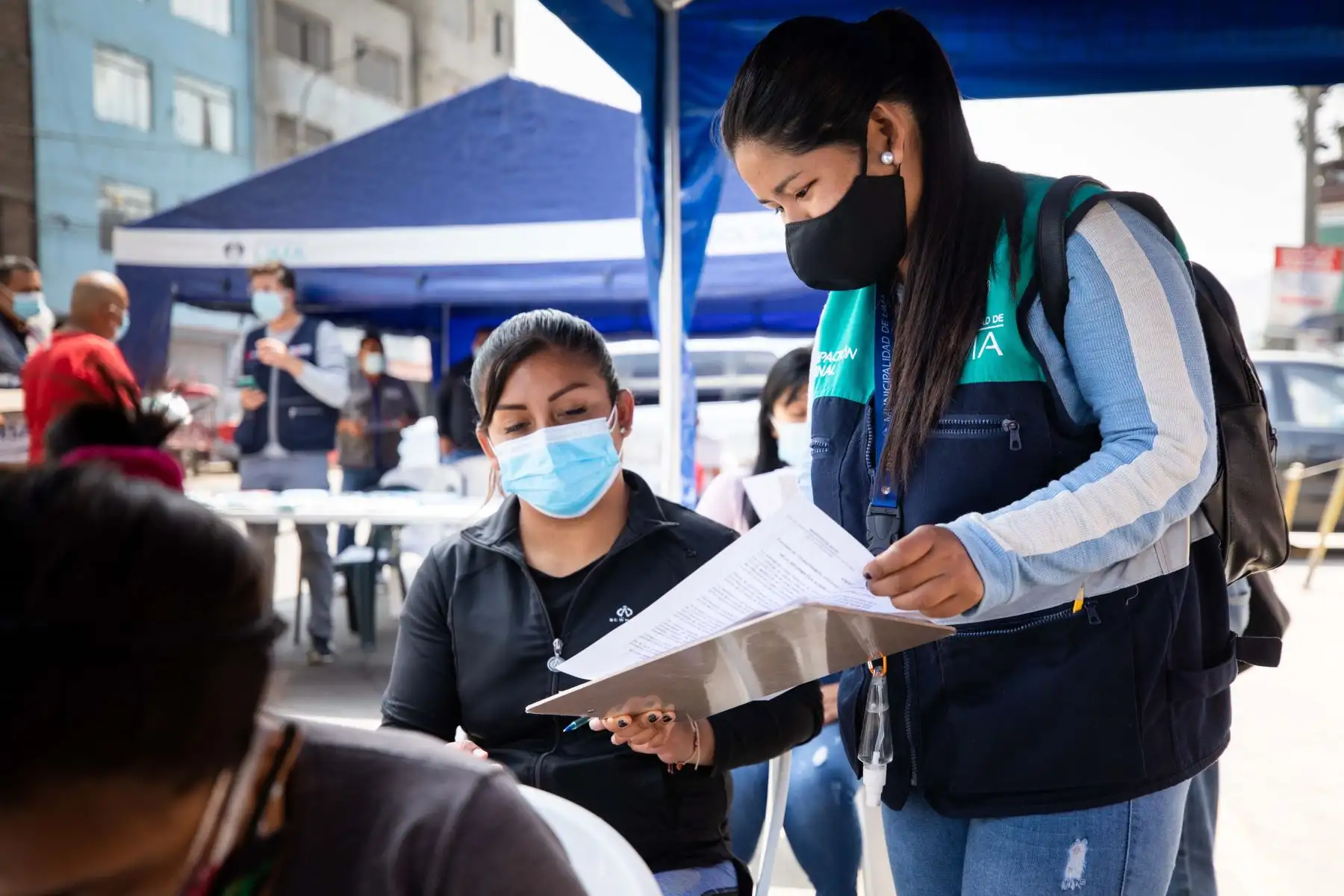 Municipalidad de Metropolitana de Lima y Ministerio de salud  realizan campaña de vacunación en Tacora.
Foto: Municipalidad de Lima