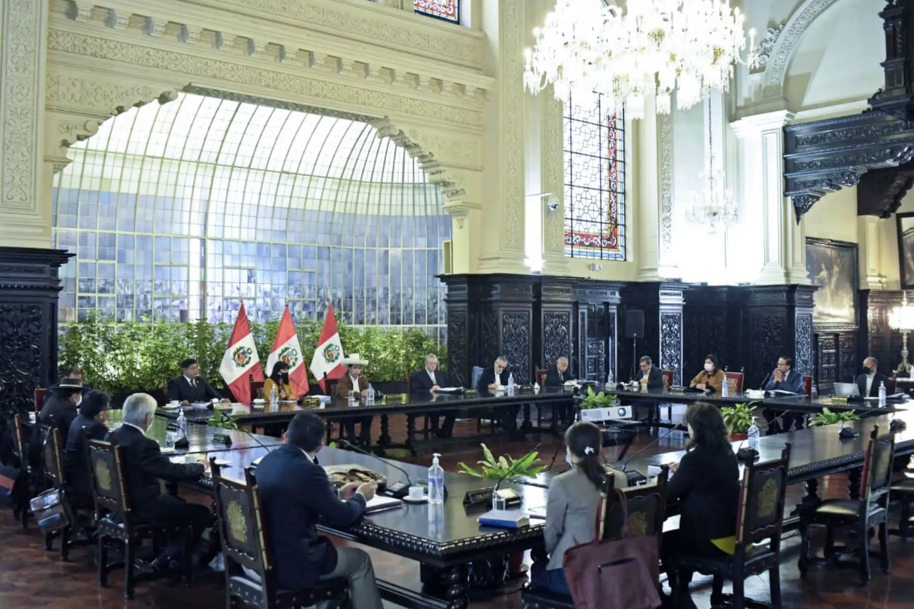 El nuevo Gabinete Ministerial se reunió con el presidente Pedro Castillo. Foto: ANDINA/Prensa Presidencia.