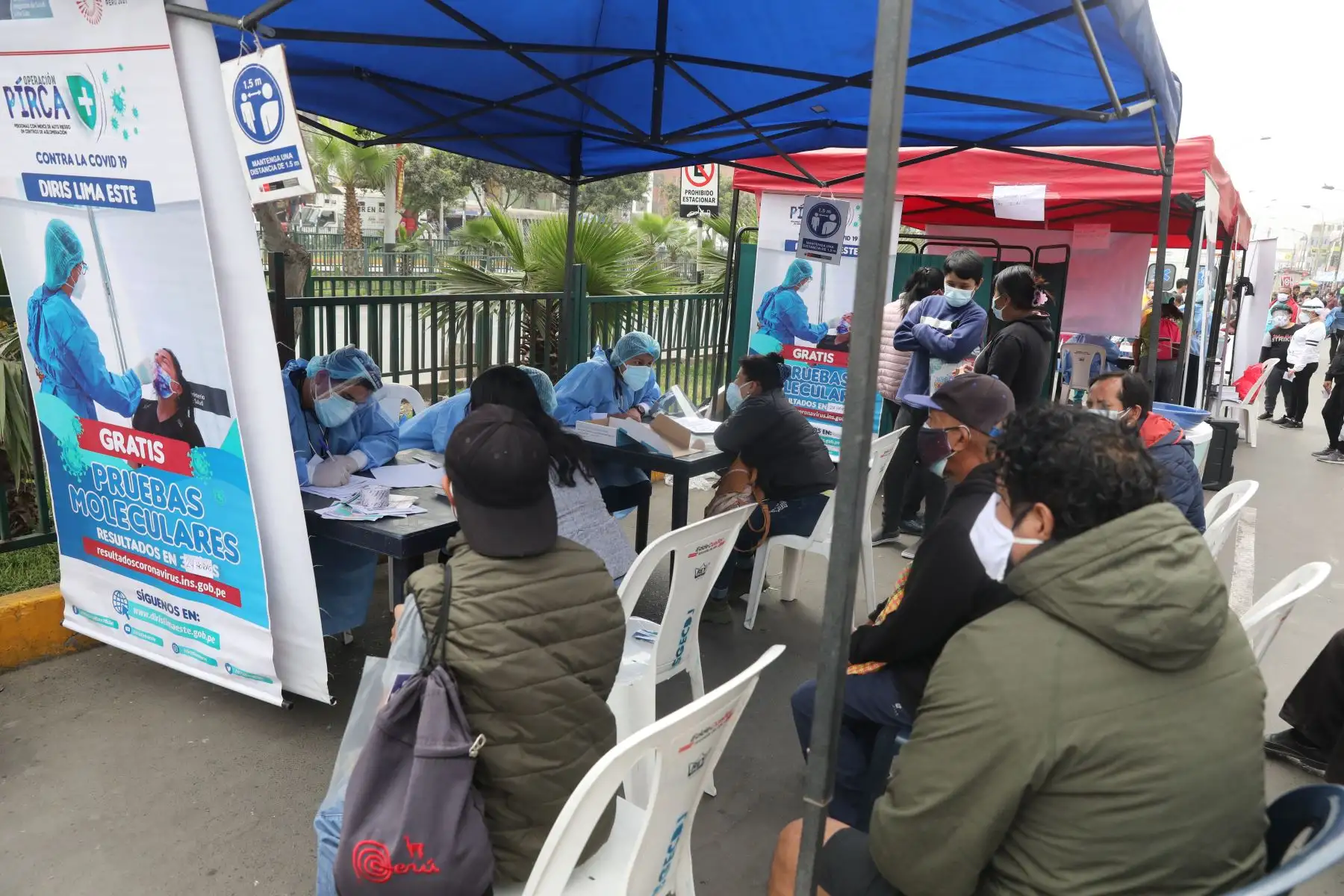 Minsa realiza vacunación contra la COVID-19 y pruebas moleculares gratuitas en el mercado Ceres durante el mes de octubre. Foto: ANDINA/Andrés Valle