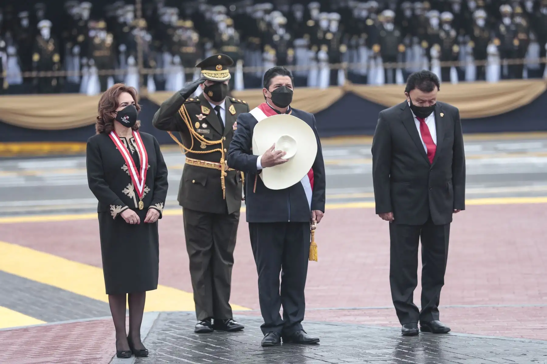 El presidente de la República, Pedro Castillo, participa en la ceremonia por el bicentenario de la Marina de Guerra del Perú y el 142 aniversario del glorioso Combate Naval de Angamos. Foto: ANDINA/ Prensa Presidencia