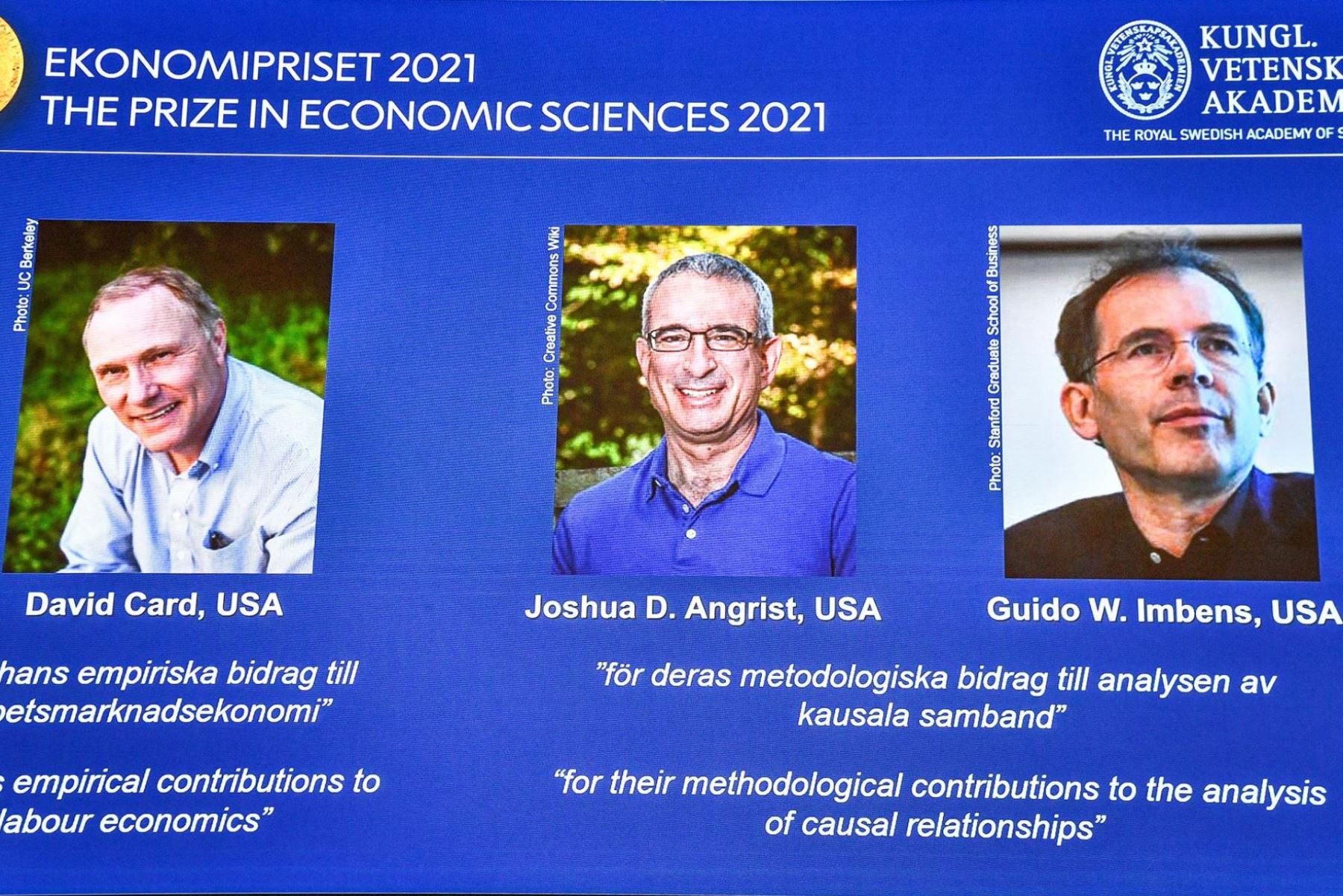 Nobel de Economía para tres especialistas en "experimentos naturales" .