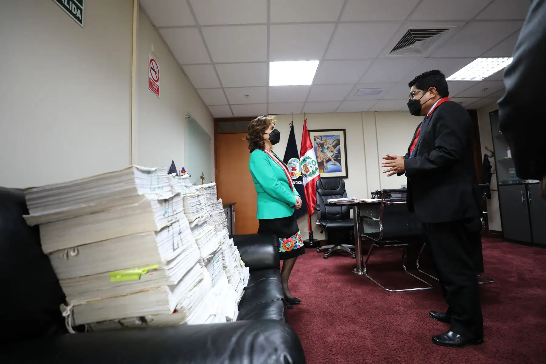 Presidenta del Poder Judicial, Elvia Barrios Alvarado, realizó una visita a las dos sedes de la Corte Superior Nacional de Justicia Penal Especializada, ubicadas en Jr. Manuel Cuadros 182 y Prolongación Tacna 734, ambas en el Cercado de Lima. Foto: PJ