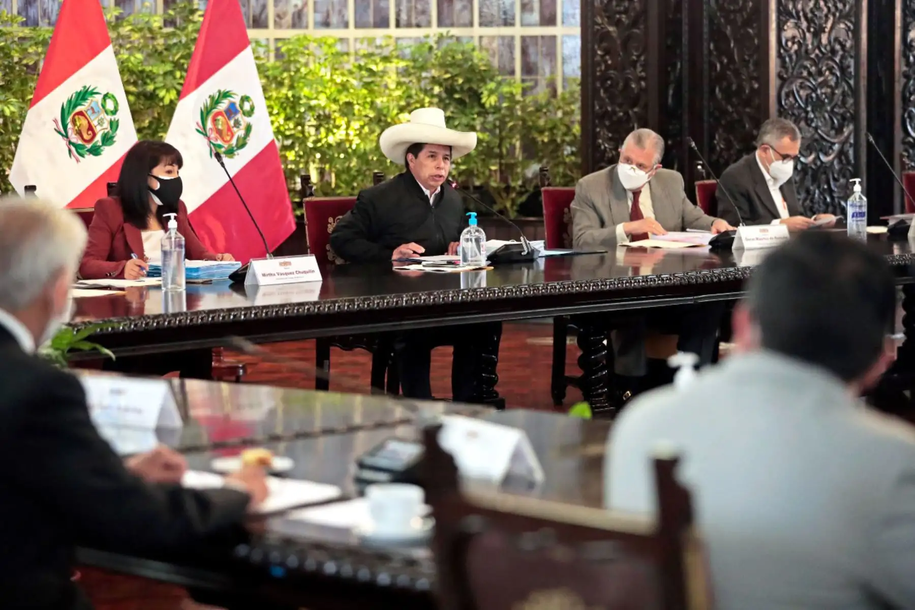 El presidente Pedro Castillo lidera una sesión del Consejo de Ministros en Palacio de Gobierno. Foto: ANDINA/ Prensa Presidencia