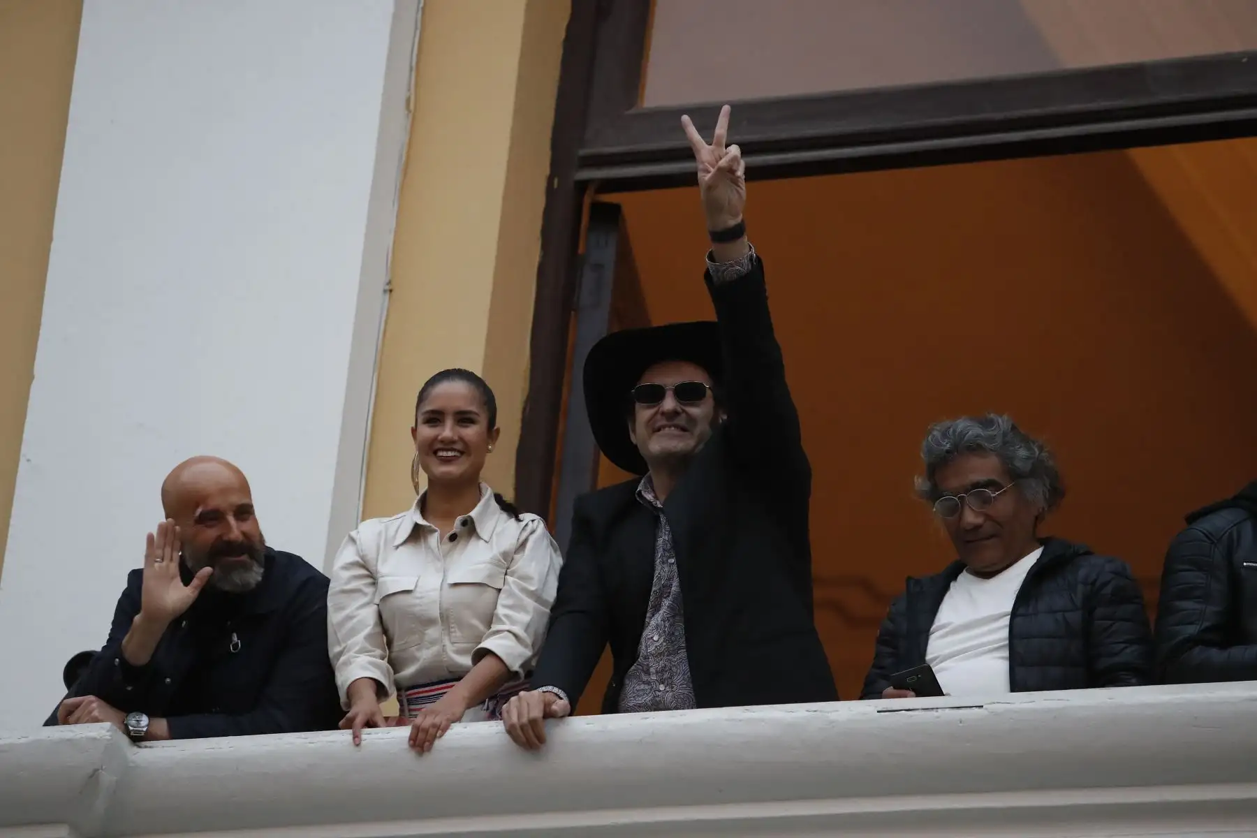 Grabaciones de la serie La Reina del Sur con la actriz Kate Del Castillo en la Plaza de Armas de Lima. Foto: ANDINA/Renato Pajuelo