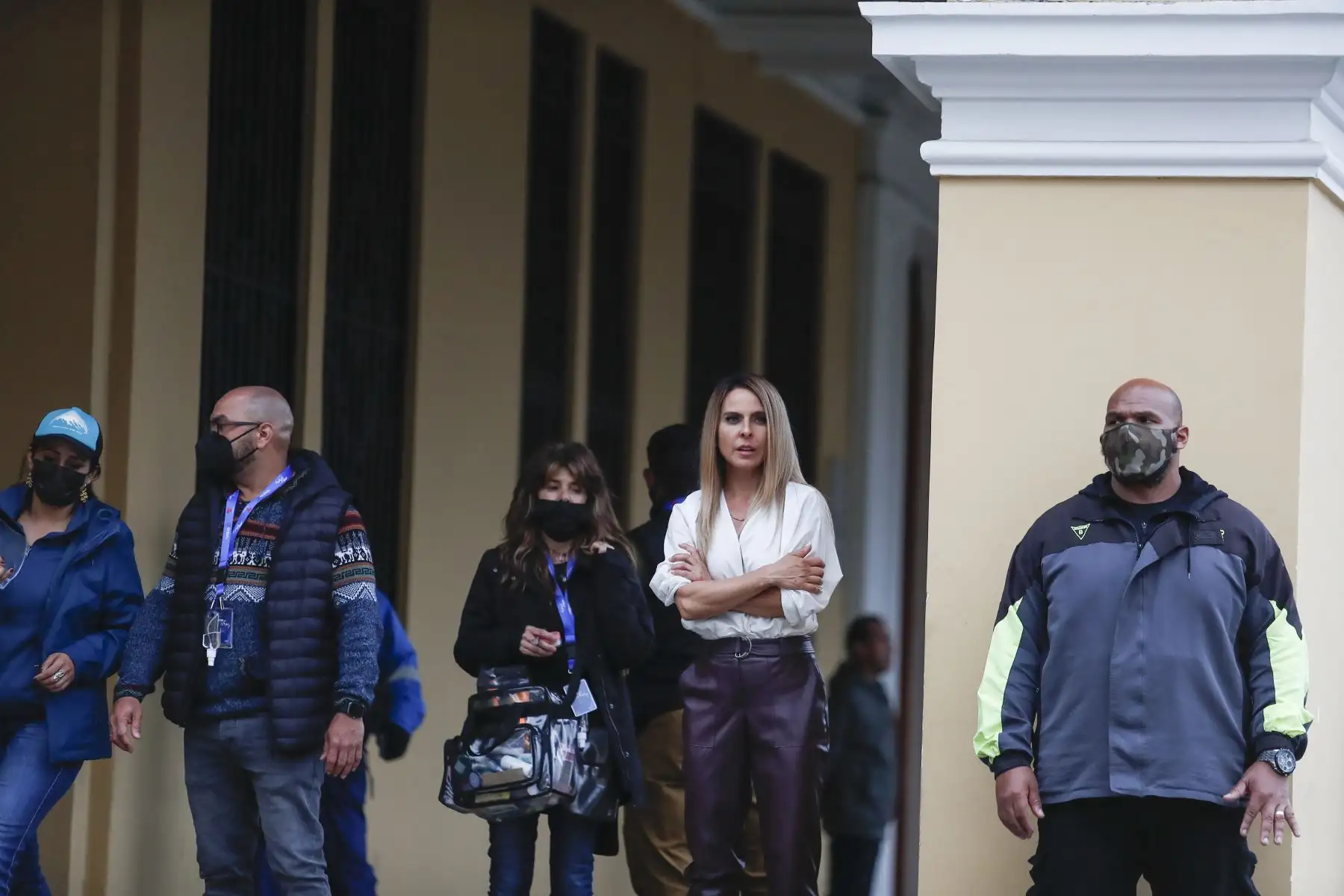 Grabaciones de la serie La Reina del Sur con la actriz Kate Del Castillo en la Plaza de Armas de Lima. Foto: ANDINA/Renato Pajuelo