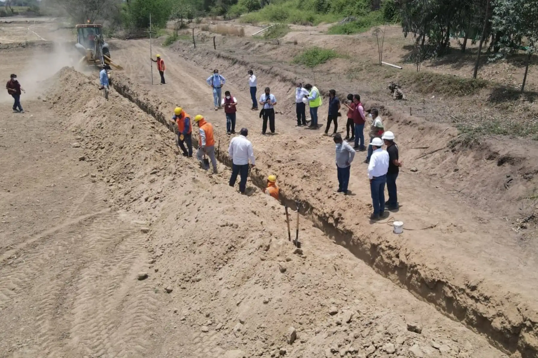 Obras de saneamiento para llevar agua de calidad al distrito de Pacora, en la región Lambayeque. Foto: ANDINA/Difusión