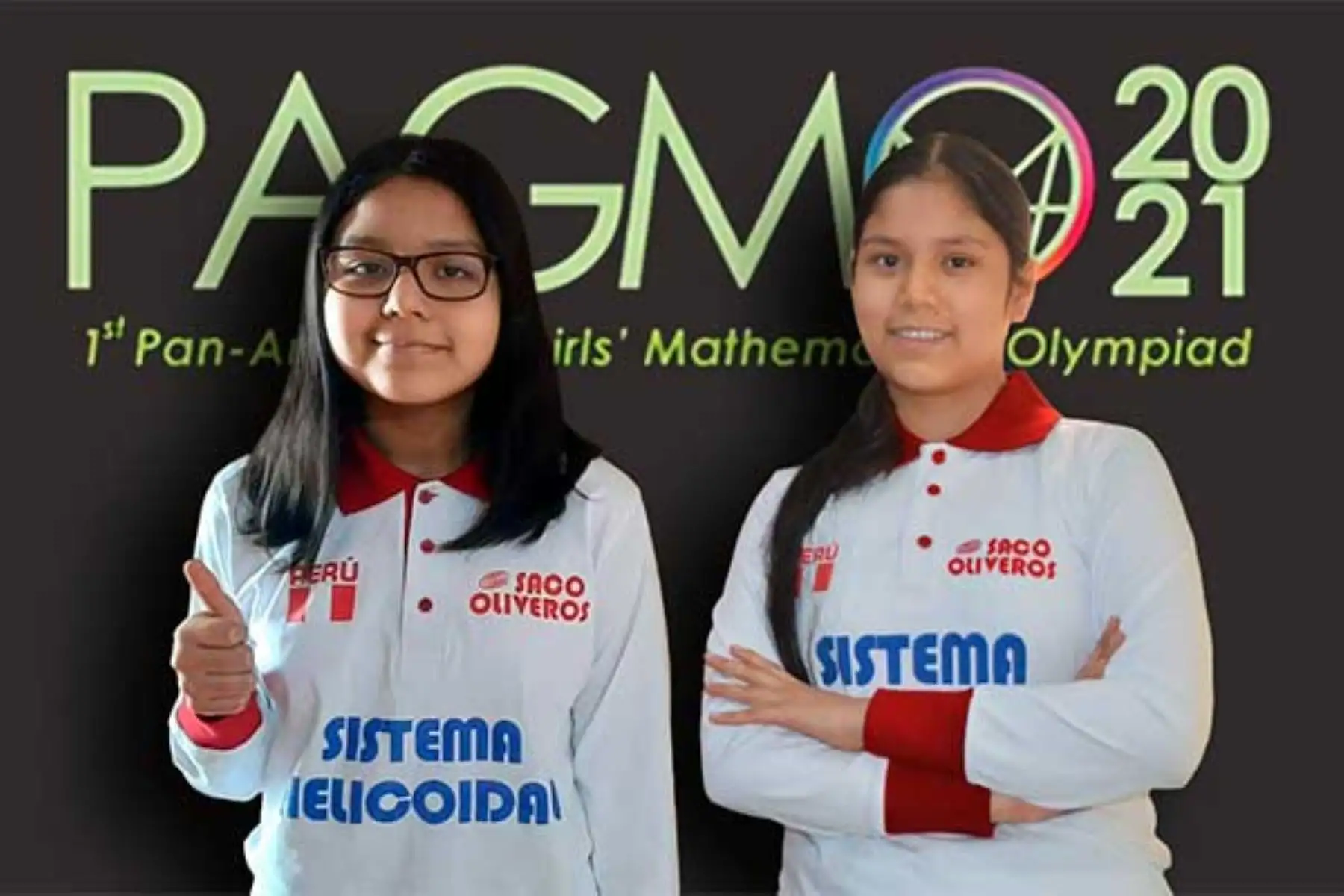 Valeria Pareja y Angie Alcántara, ganadoras de la Olimpiada Panamericana de Matemáticas. Foto: ANDINA/difusión.