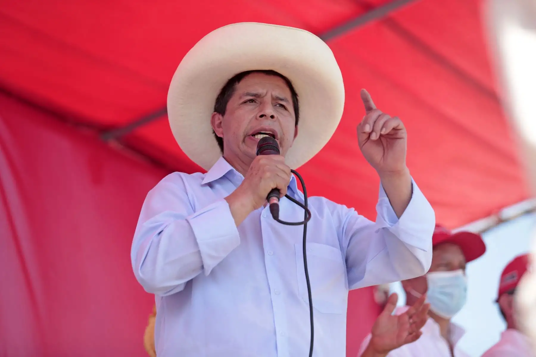 Jefe de Estado, Pedro Castillo, acompañado por los titulares del MTC, Vivienda y Midagri, participa en la inauguración de la infraestructura vial urbana en la localidad de Caspizapa, región San Martín. Foto: ANDINA/Prensa Presidencia