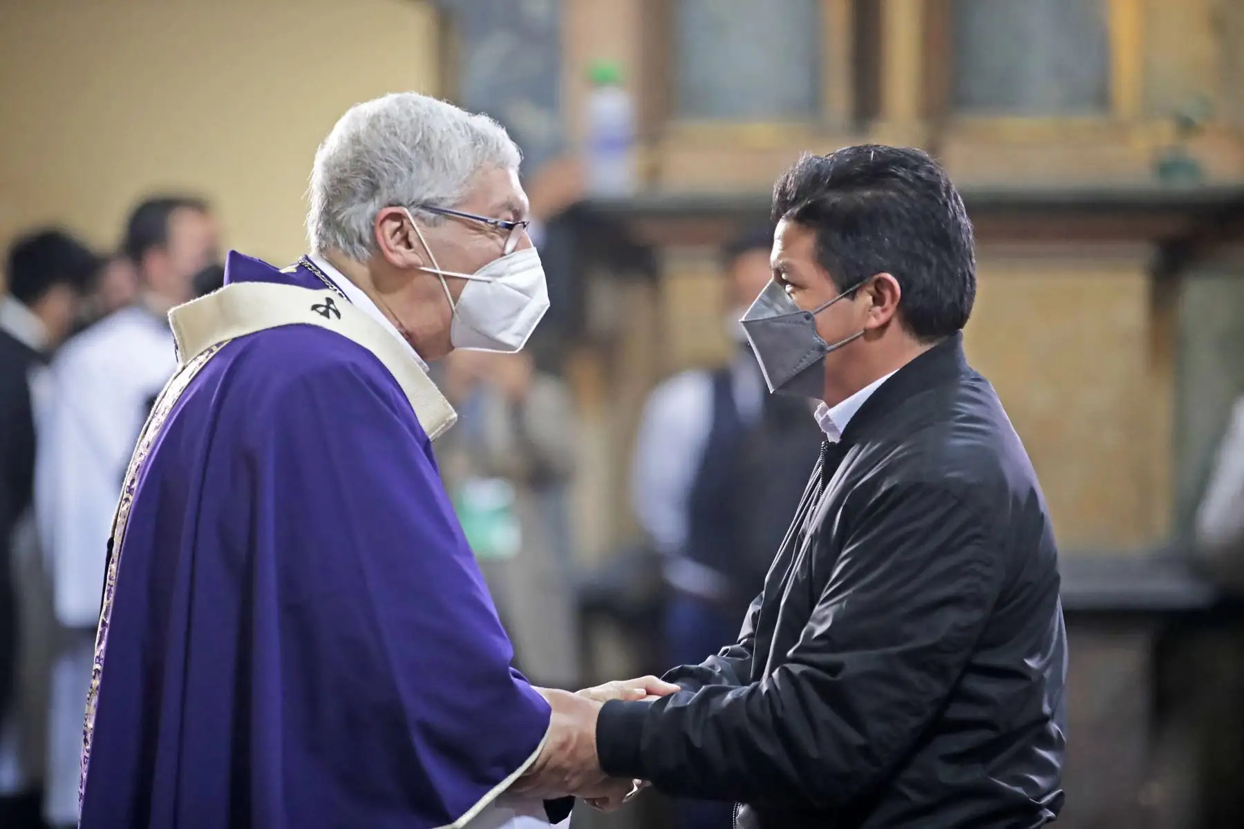 El presidente de la República, Pedro Castillo, junto a ministros de Estado, participa en la Misa por la Nación, en la iglesia Las Nazarenas. Foto: ANDINA/Prensa Presidencia