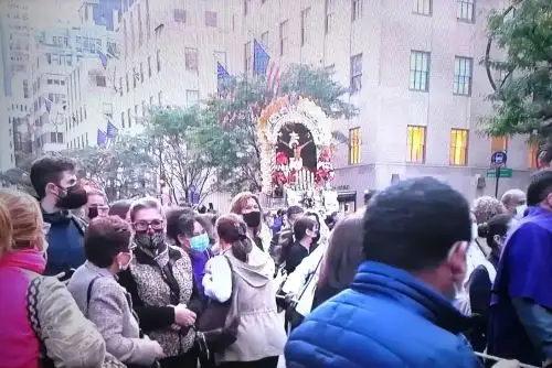 Señor de los Milagros: sagrada imagen recorrió las calles de Nueva York. Foto: ANDINA/Difusión.