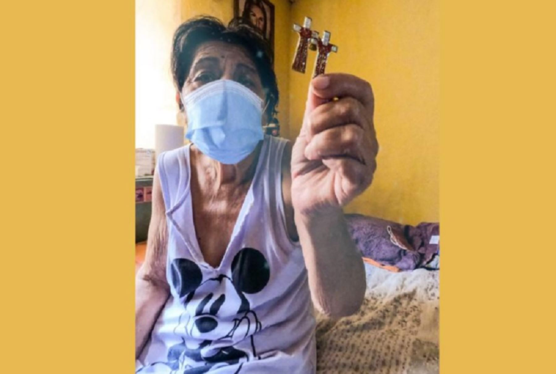 Rita Bravo Figueroa, adulta mayor huanuqueña, de 66 años de edad, quien desde hace quince vive con diabetes e hipertensión, se contagió con la variante delta de la covid-19, pero gracias a que en mayo recibió las dos dosis de la vacuna AstraZeneca vive ahora para dar su testimonio.