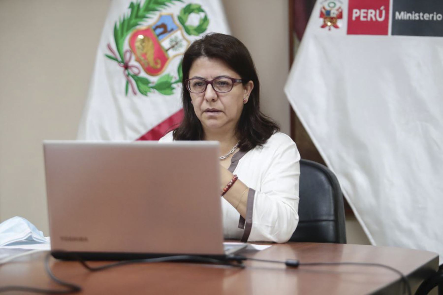 Ministra de Cultura, Gisela Ortiz, participa de manera virtual en la reunión iberoamericana de ministras y ministros de Cultura. ANDINA/Difusión