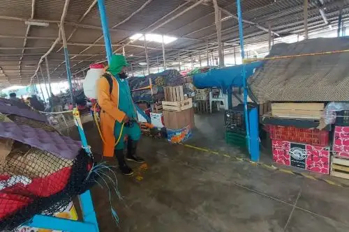 Fumigación de mercados en el distrito de La Victoria, en la región Lambayeque. Foto: ANDINA/Difusión