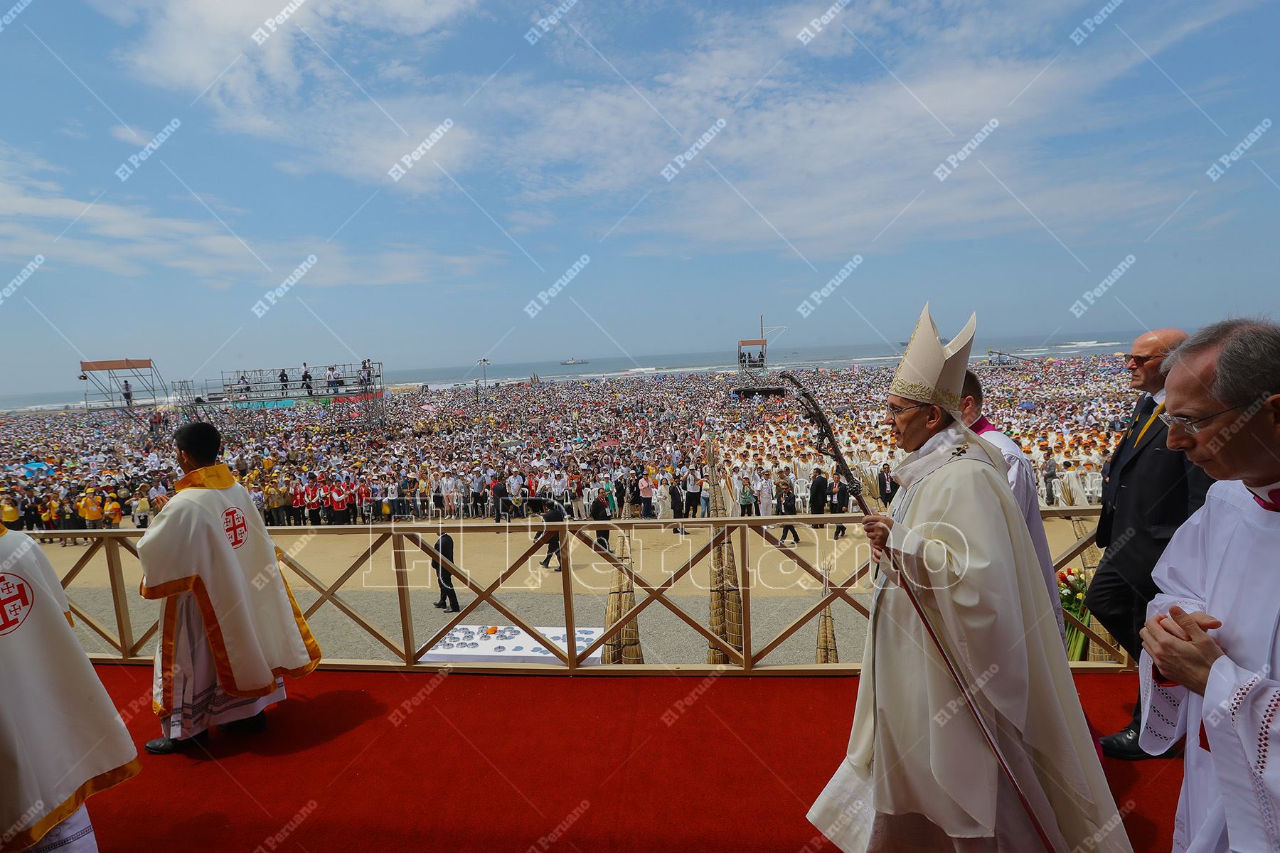 Trujillo - 20 enero 2018 / El Papa Francisco en Trujillo durante su visita al Perú. Foto: ANDINA/archivo