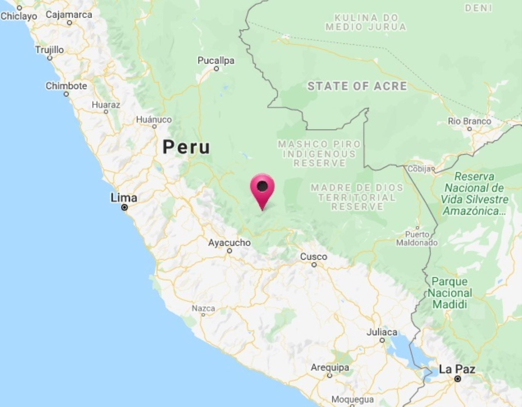 Sismo de magnitud 4.5 remeció la selva de la región Ayacucho esta madrugada, informó el IGP.