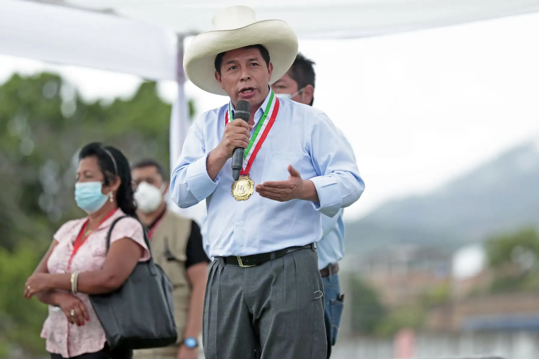 Jefe de Estado, Pedro Castillo, sostuvo encuentro con autoridades locales, representantes de organizaciones sociales y población en la ciudad de Jaén, región Cajamarca. Foto: ANDINA/Prensa Presidencia
