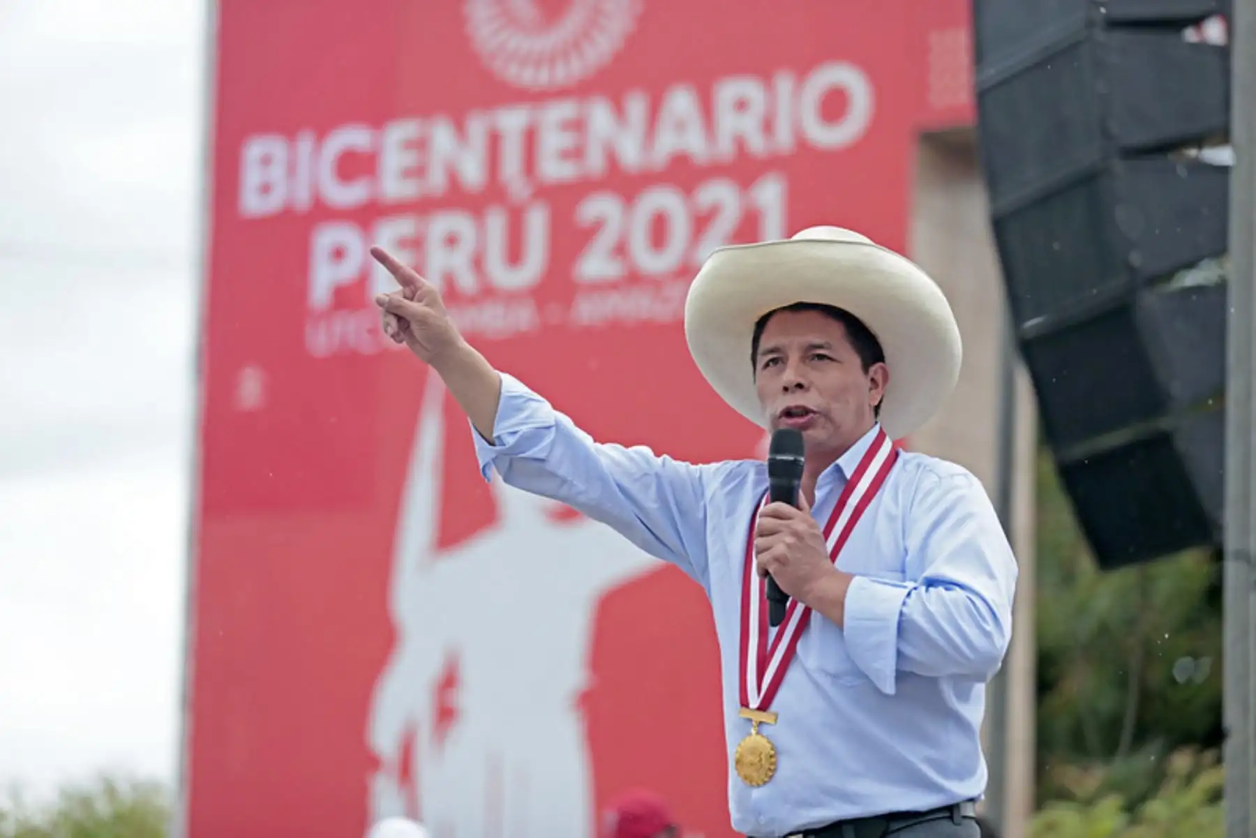Presidente de la República, Pedro Castillo, sostuvo encuentro con la población del distrito de Bagua Grande, provincia de Utcubamba, región Amazonas. Foto: ANDINA/Prensa Presidencia