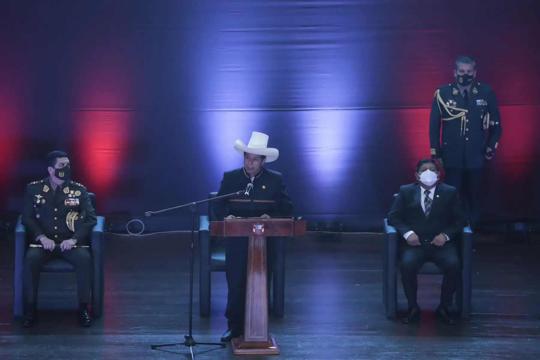 Presidente Pedro Castillo, inaugura el VIII Salón Internacional de Tecnología para la Defensa y Prevención de Desastres- SITDEF PERÚ 2021. Foto: ANDINA/ Prensa Presidencia