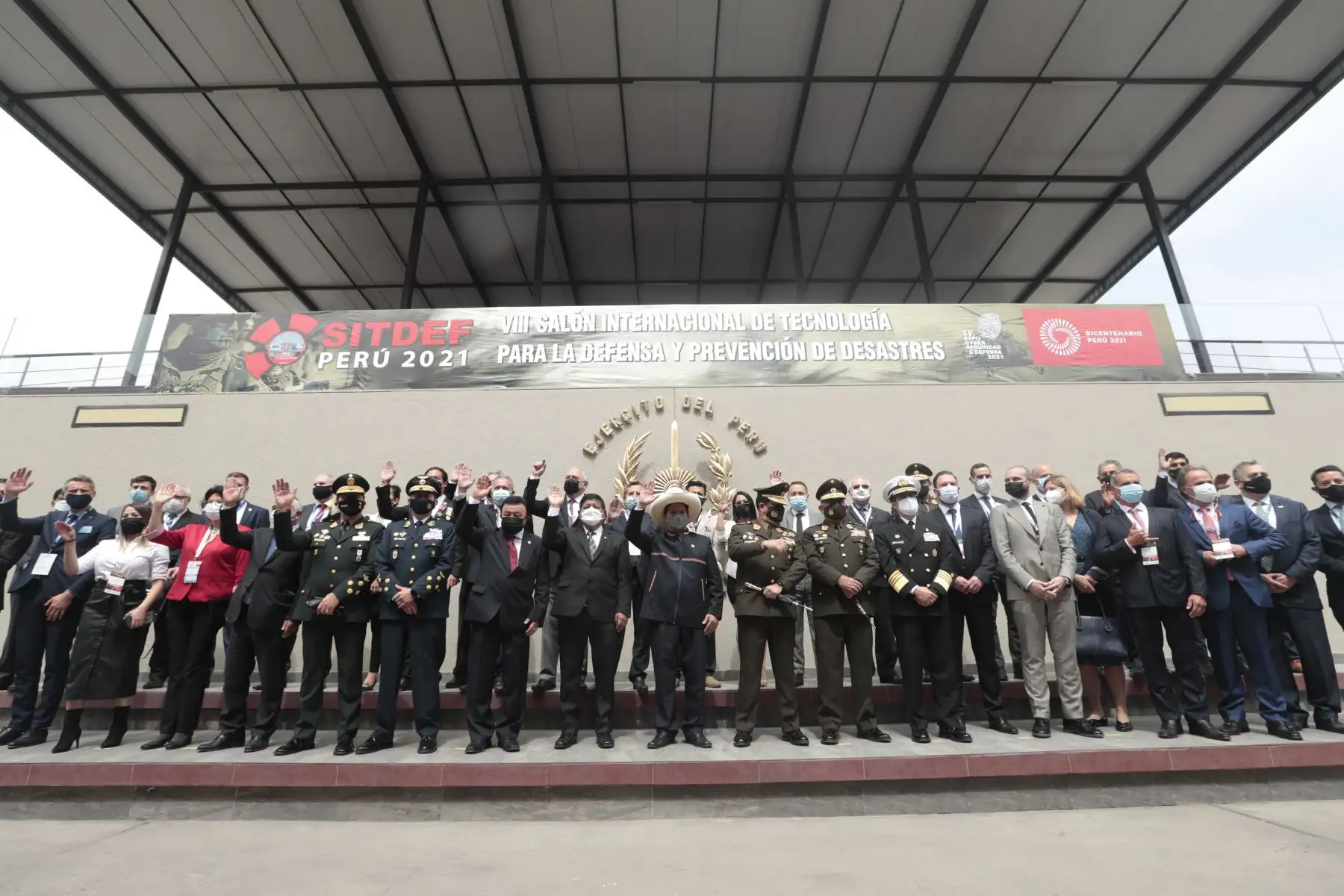 Presidente Pedro Castillo, inaugura el VIII Salón Internacional de Tecnología para la Defensa y Prevención de Desastres- SITDEF PERÚ 2021. Foto: ANDINA/ Prensa Presidencia