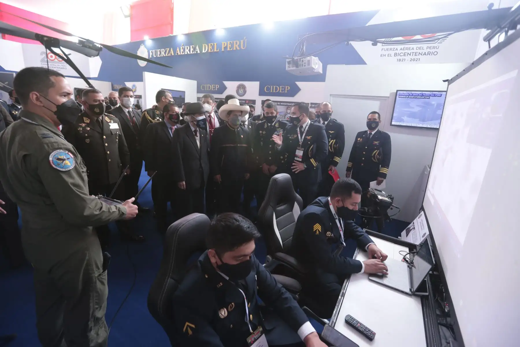 Presidente Pedro Castillo, inaugura el VIII Salón Internacional de Tecnología para la Defensa y Prevención de Desastres- SITDEF PERÚ 2021. Foto: ANDINA/ Prensa Presidencia