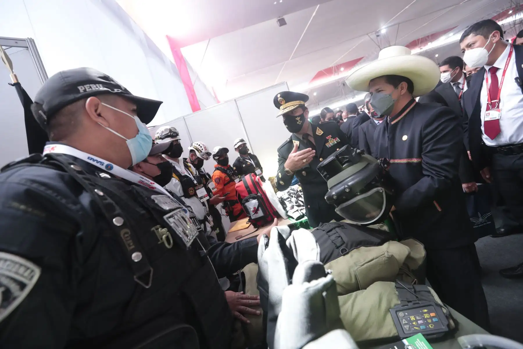 Presidente Pedro Castillo, inaugura el VIII Salón Internacional de Tecnología para la Defensa y Prevención de Desastres- SITDEF PERÚ 2021. Foto: ANDINA/ Prensa Presidencia