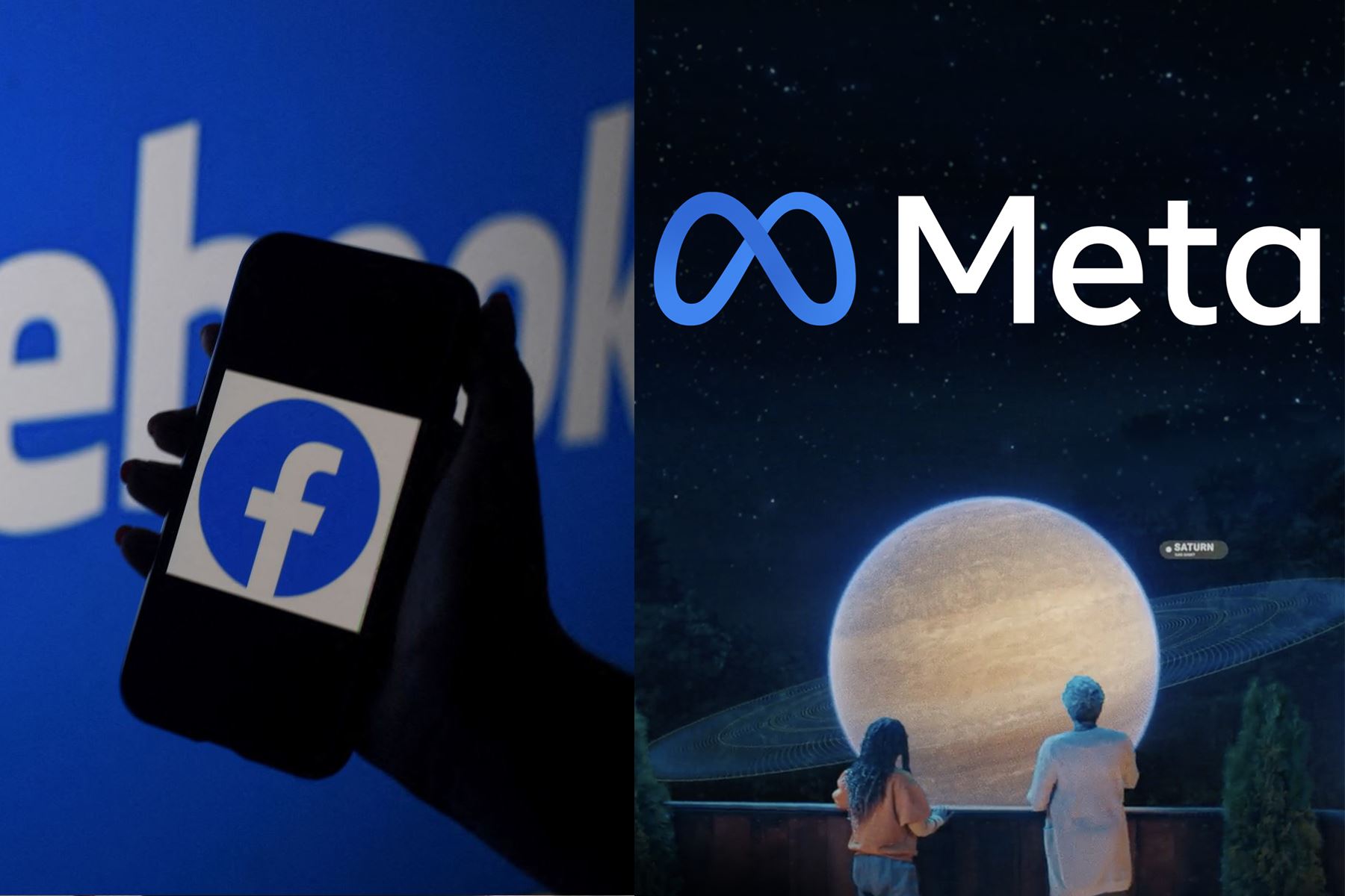 El nuevo logo de Meta (antes Facebook) cuenta con un azul degradado y está diseñado para ser experimentado en 3D. Foto: AFP / Meta
