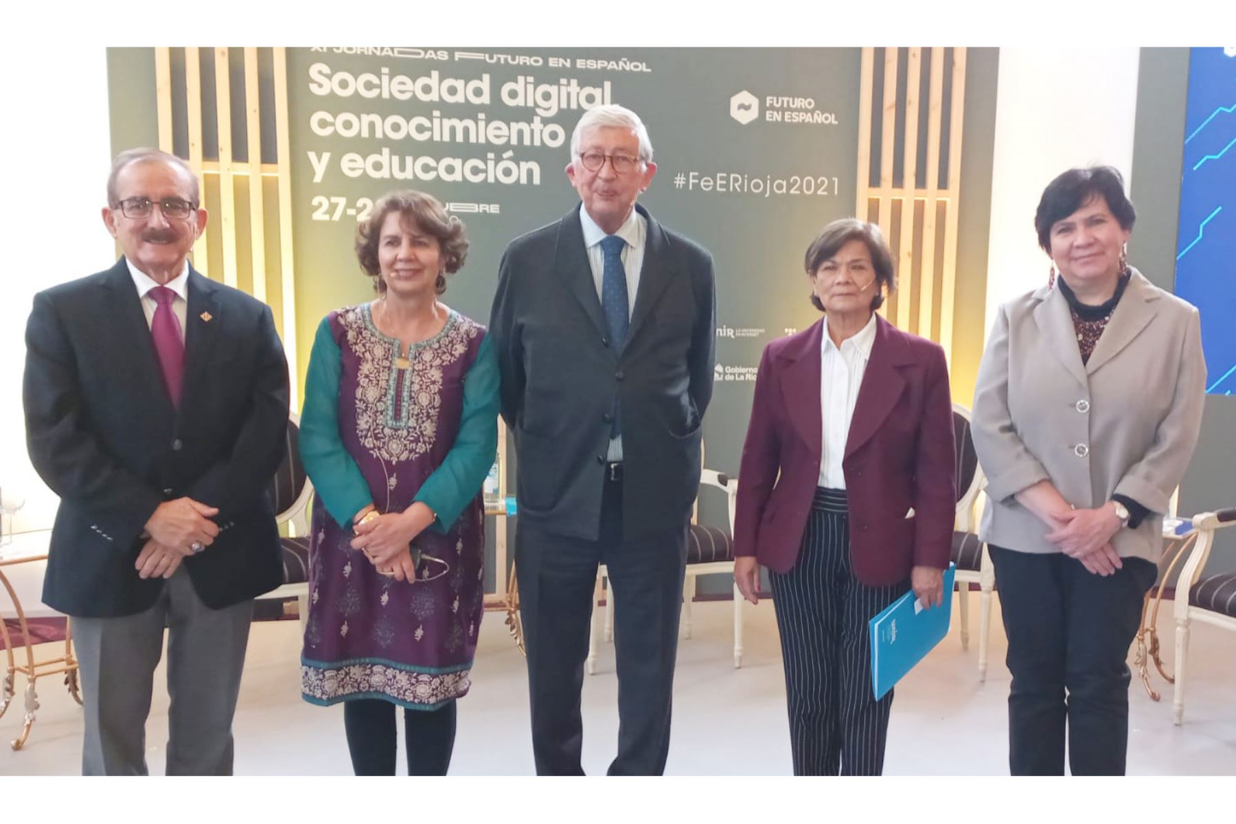 La rectora de la UNMSM, Jeri Ramón Ruffner, se encuentra en España, en un foro organizado por la Universidad Internacional de La Rioja y la Fundación Futuro en español. ANDINA/  UNMSM