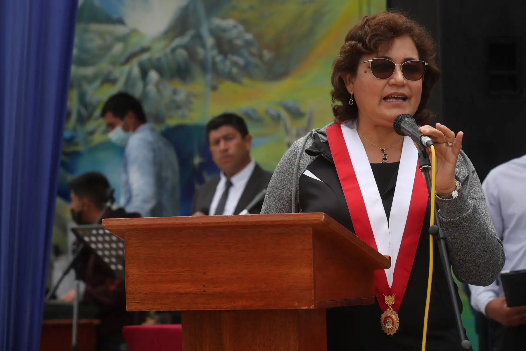 La presidenta del Congreso Maricarmen Alva junto a una delegación de legisladores visitan la provincia de Contumazá, en la región Cajamarca. 
Foto: Congreso de la República