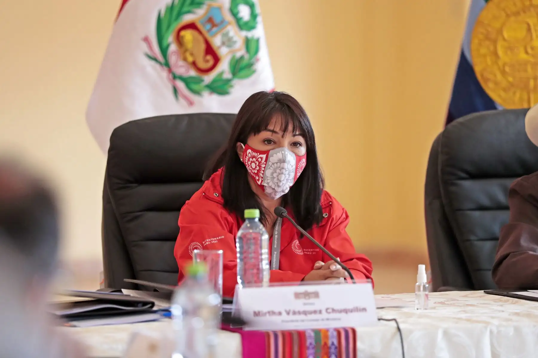 El jefe de Estado, Pedro Castillo, junto con la titular de la PCM, Mirtha Vásquez, preside una nueva sesión del Consejo de Ministros, que se realiza en la región Cusco. Foto: ANDINA/Prensa Presidencia