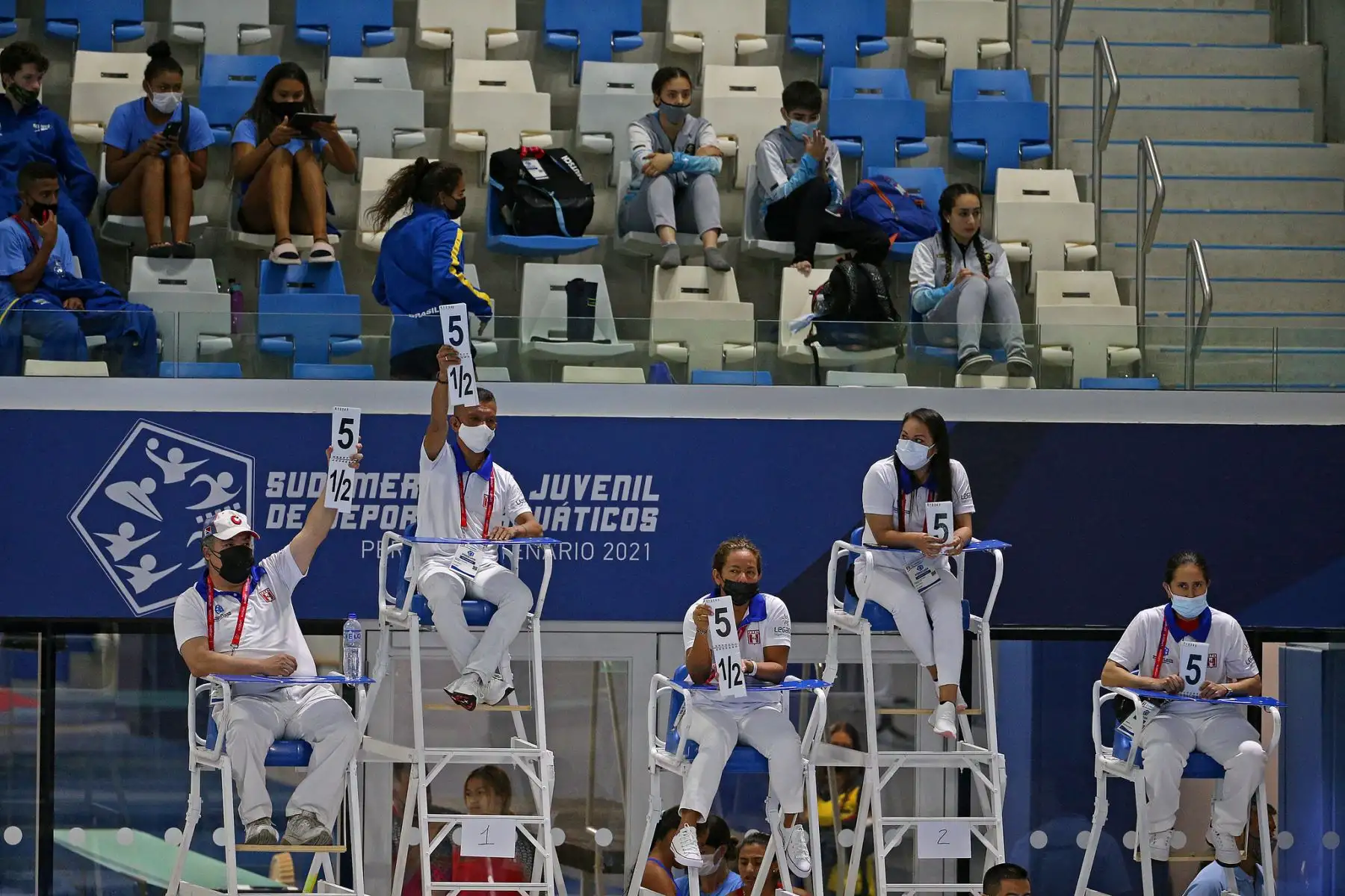 Se dio inicio a las competencias de clavados en el Sudamericano Juvenil de Deportes Acuáticos Perú Bicentenario 2021. Foto: Legado