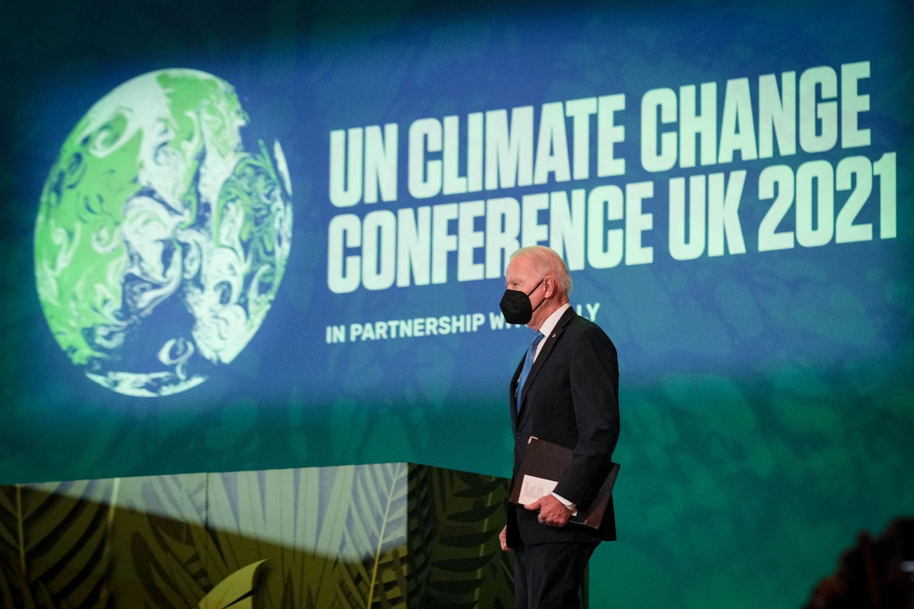 El presidente de los Estados Unidos Joe Biden, durante la Conferencia de la ONU sobre el Cambio Climático COP26 en Glasgow, Escocia. Foto: AFP