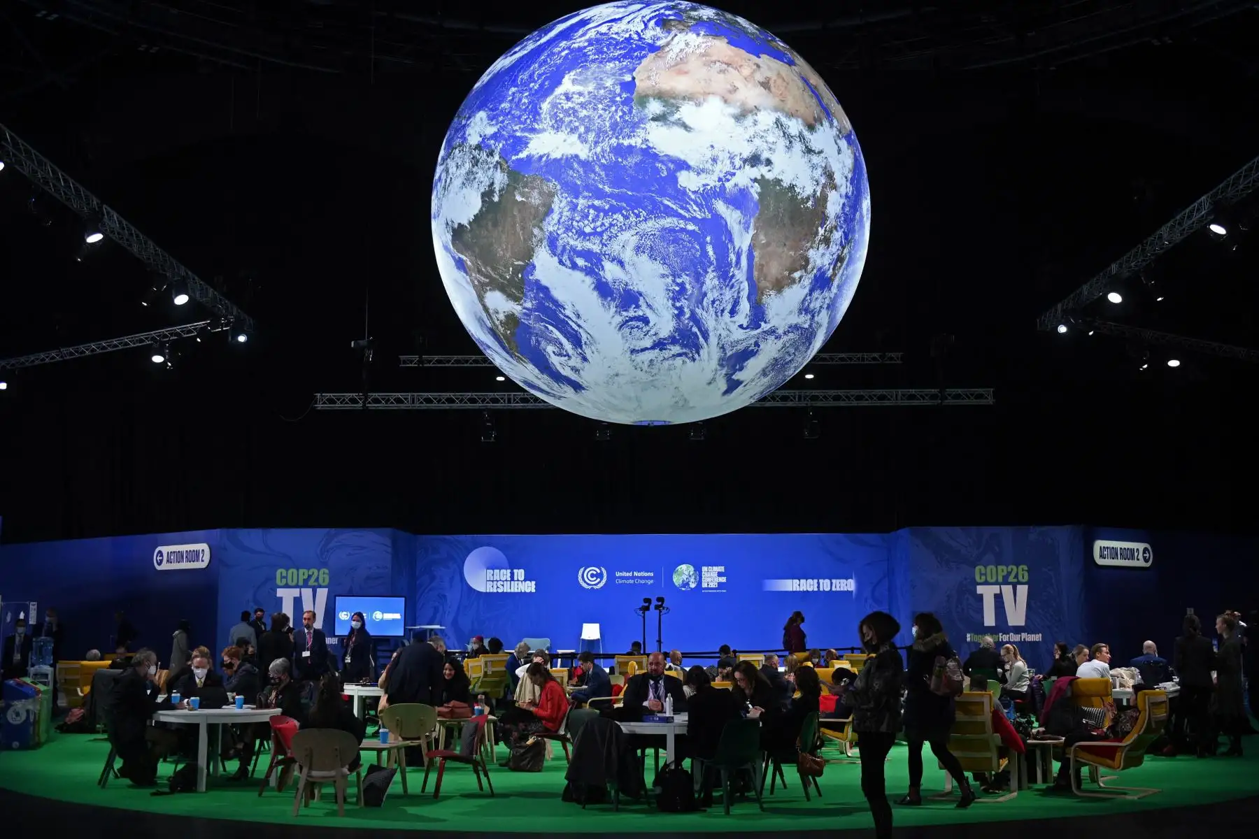 Conferencia de la ONU sobre el Cambio Climático COP26 en Glasgow, Escocia. Foto: AFP