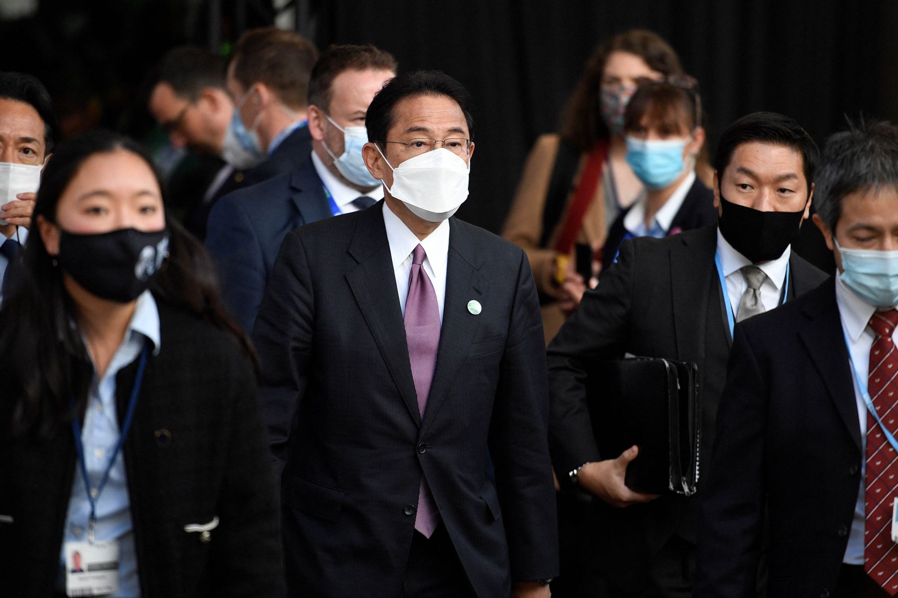 Primer ministro, Fumio Kishida, durante la Conferencia de la ONU sobre el Cambio Climático COP26 en Glasgow, Escocia. Foto: AFP