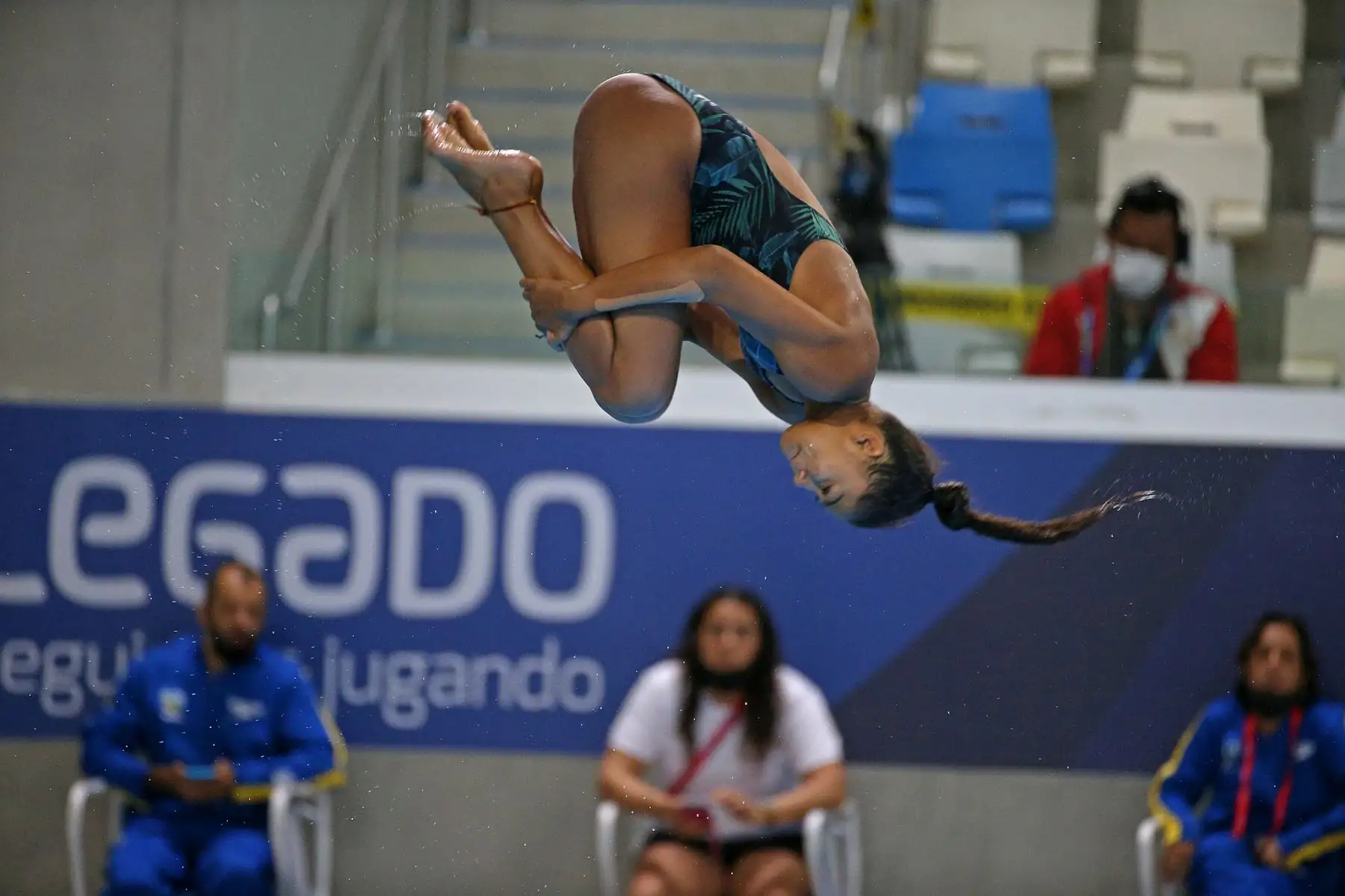 Segundo día de competencias de Clavados en el Sudamericano Juvenil de Deportes Acuáticos Perú Bicentenario 2021 en el Centro Acuático de La Videna. Foto: Legado