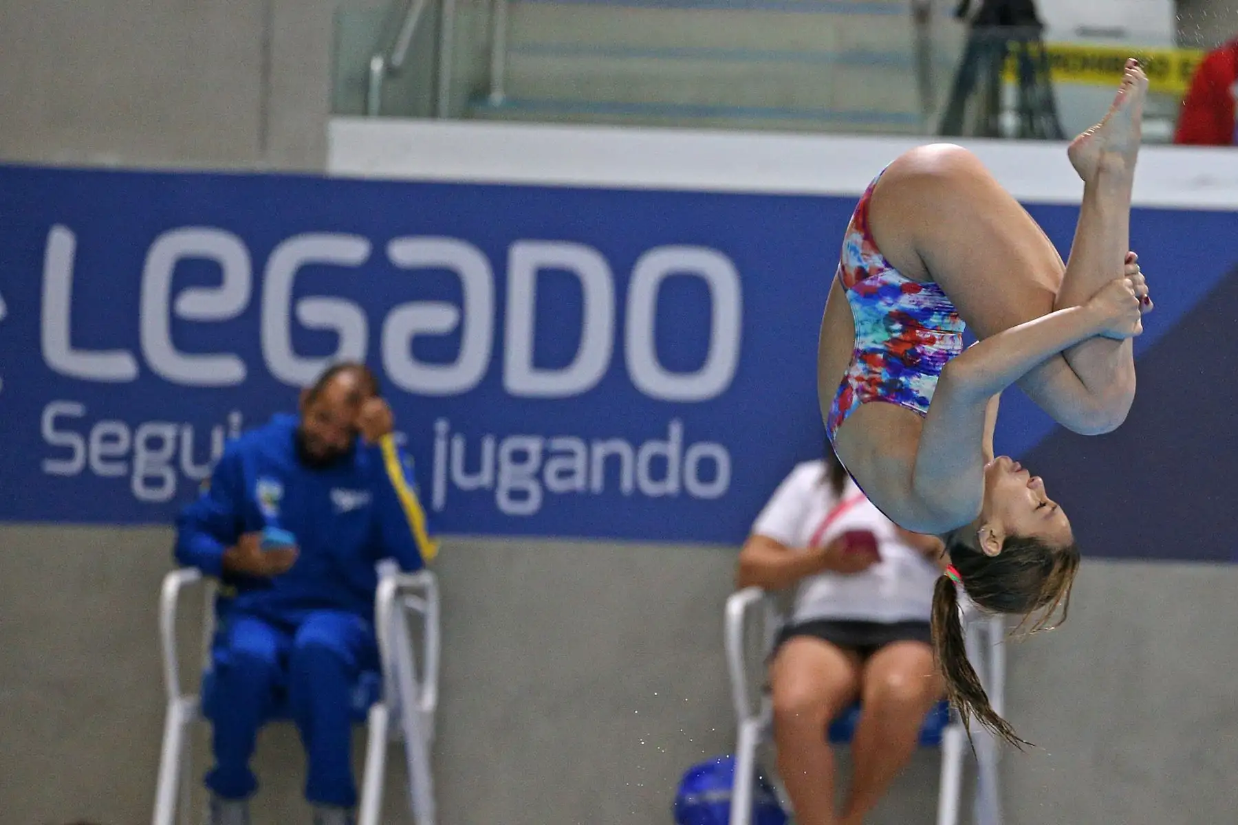 Segundo día de competencias de Clavados en el Sudamericano Juvenil de Deportes Acuáticos Perú Bicentenario 2021 en el Centro Acuático de La Videna. Foto: Legado
