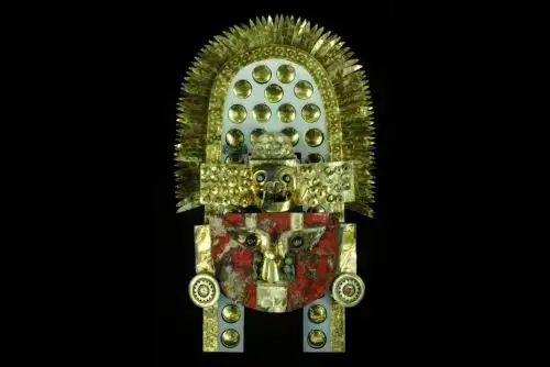 Emblemática máscara del Señor de Sicán en el Museo Nacional de Sicán, Lambayeque. Foto: ANDINA/Difusión