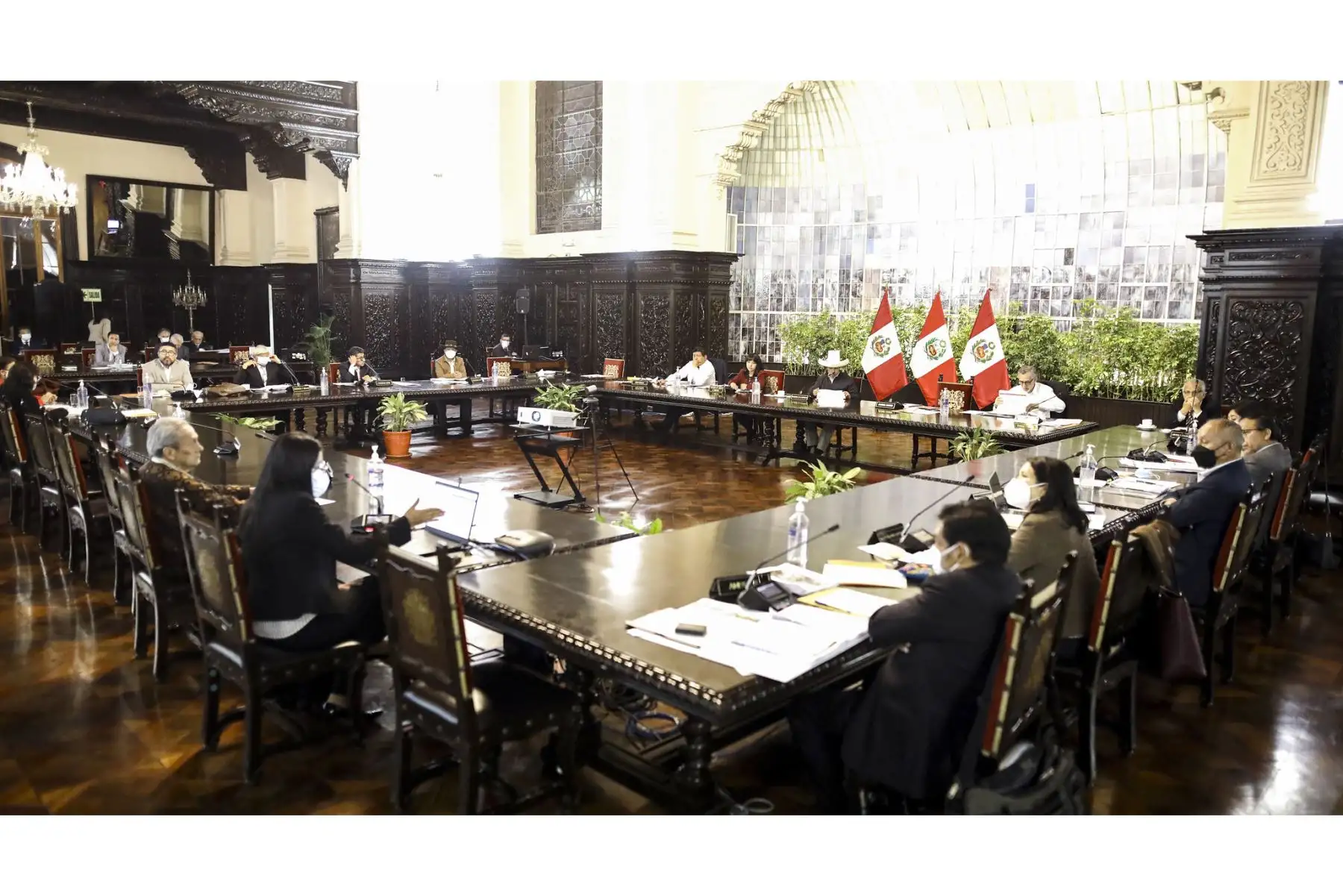 Jefe de Estado, Pedro Castillo, lidera sesión del Consejo de Ministros. Foto: ANDINA/Prensa Presidencia