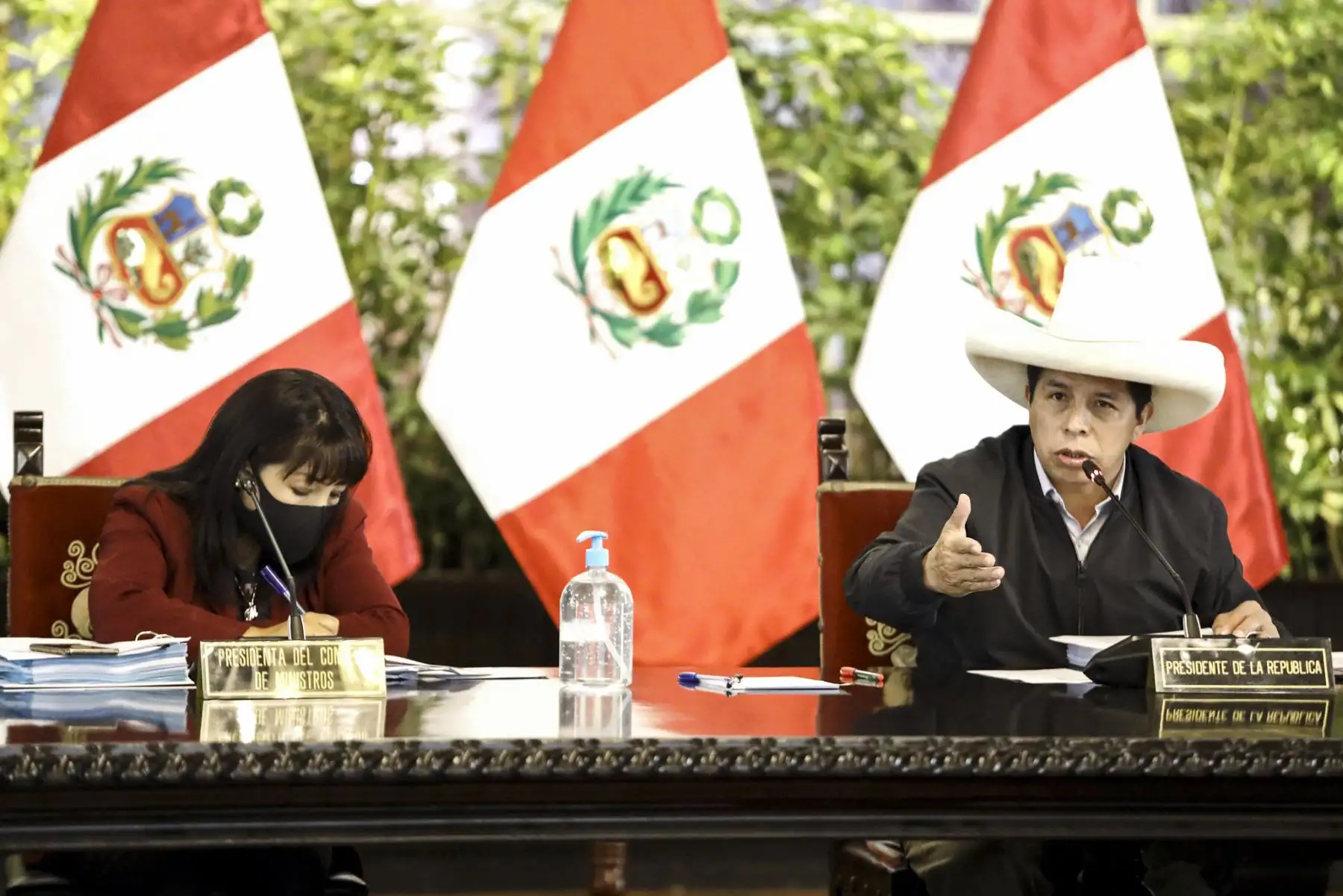 Jefe de Estado, Pedro Castillo, lidera sesión del Consejo de Ministros. Foto: ANDINA/Prensa Presidencia