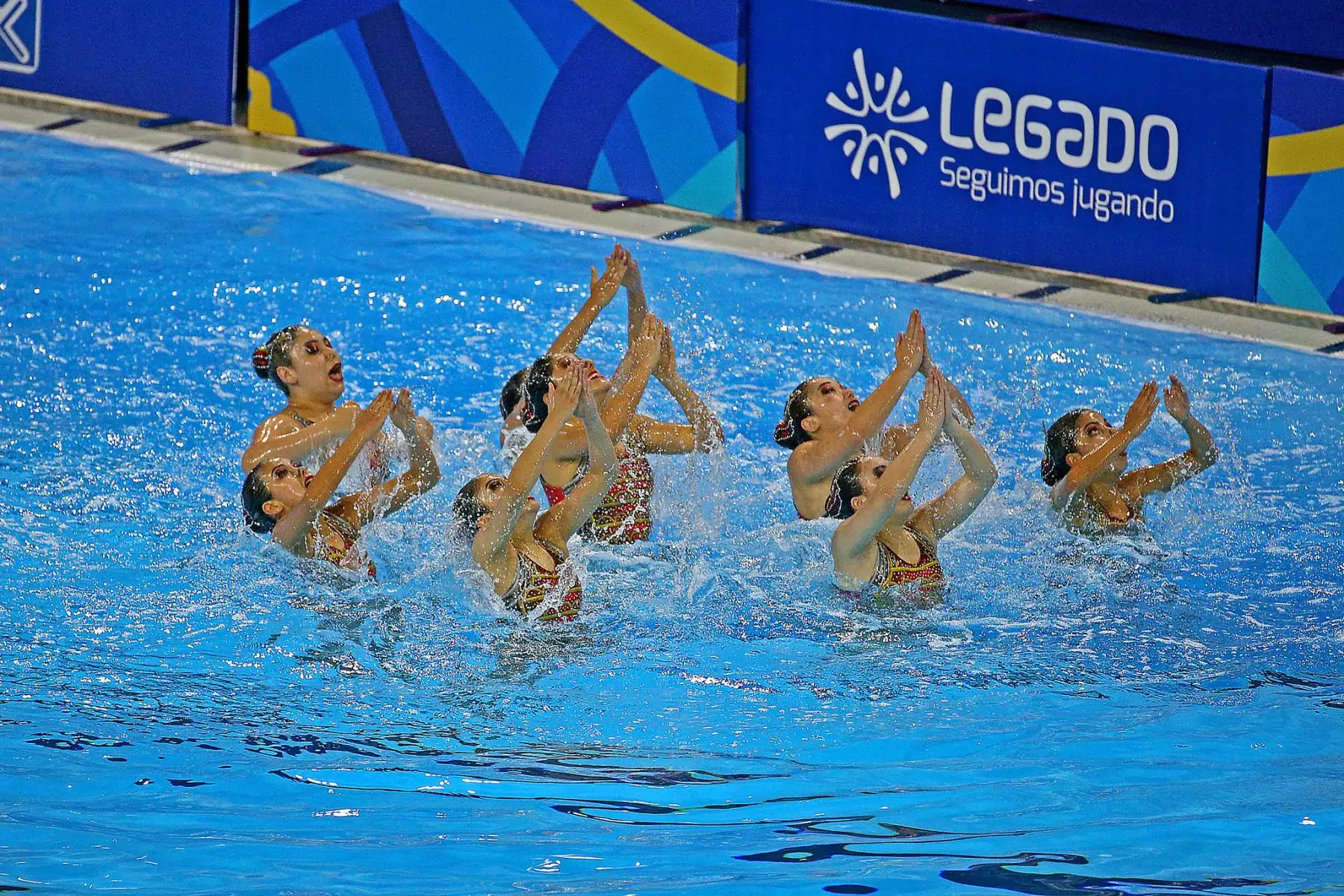 Tercer día de competencias de Natación Artística del Sudamericano Juvenil de Deportes Acuáticos Perú Bicentenario 2021 en el Centro Acuático de La Videna. Competencias de Rutinas de equipos libres. Foto: Legado