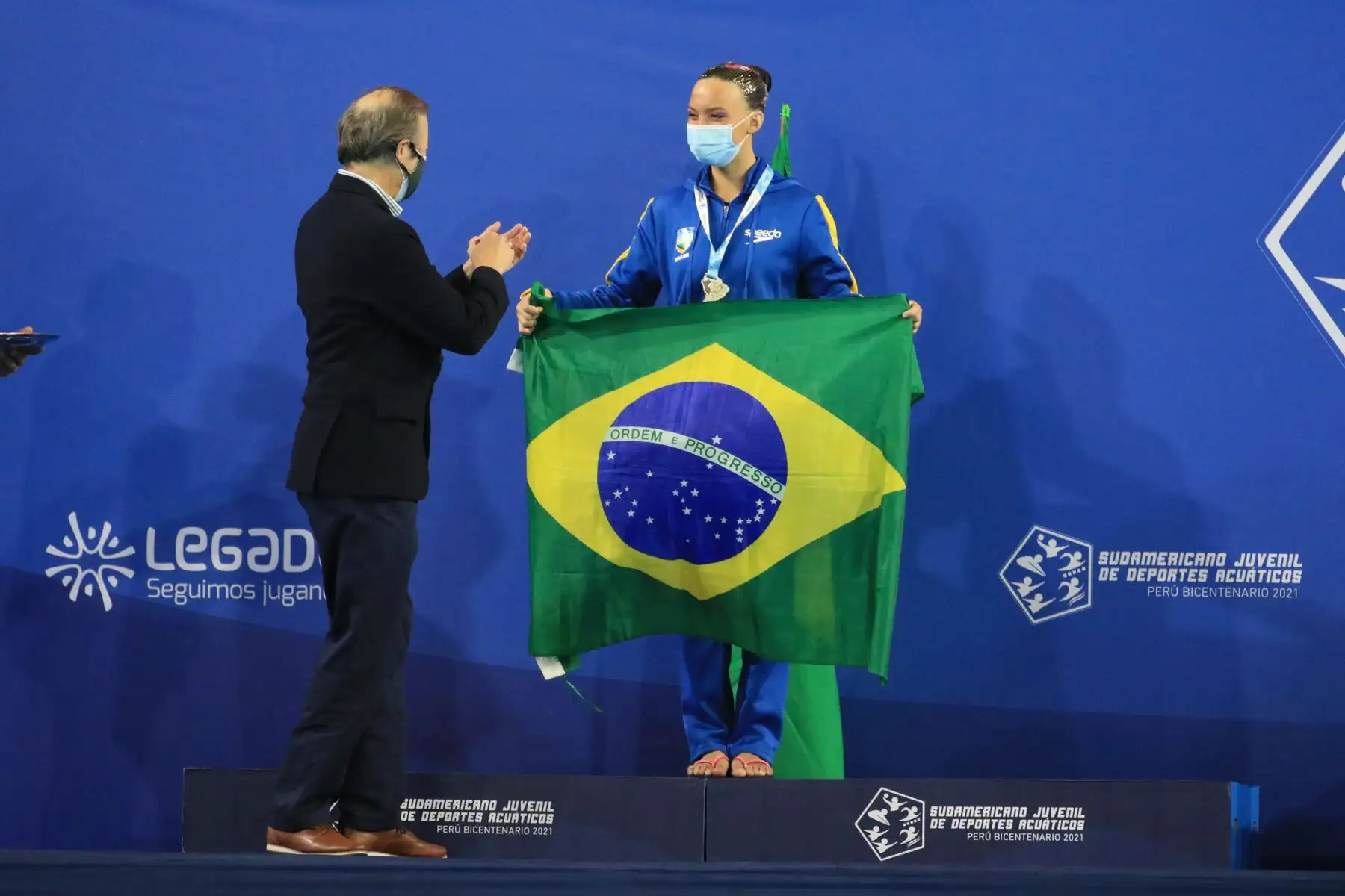 Tercer día de competencias de Natación Artística del Sudamericano Juvenil de Deportes Acuáticos Perú Bicentenario 2021 en el Centro Acuático de La Videna. Competencias de Rutinas de equipos libres. Foto: Legado