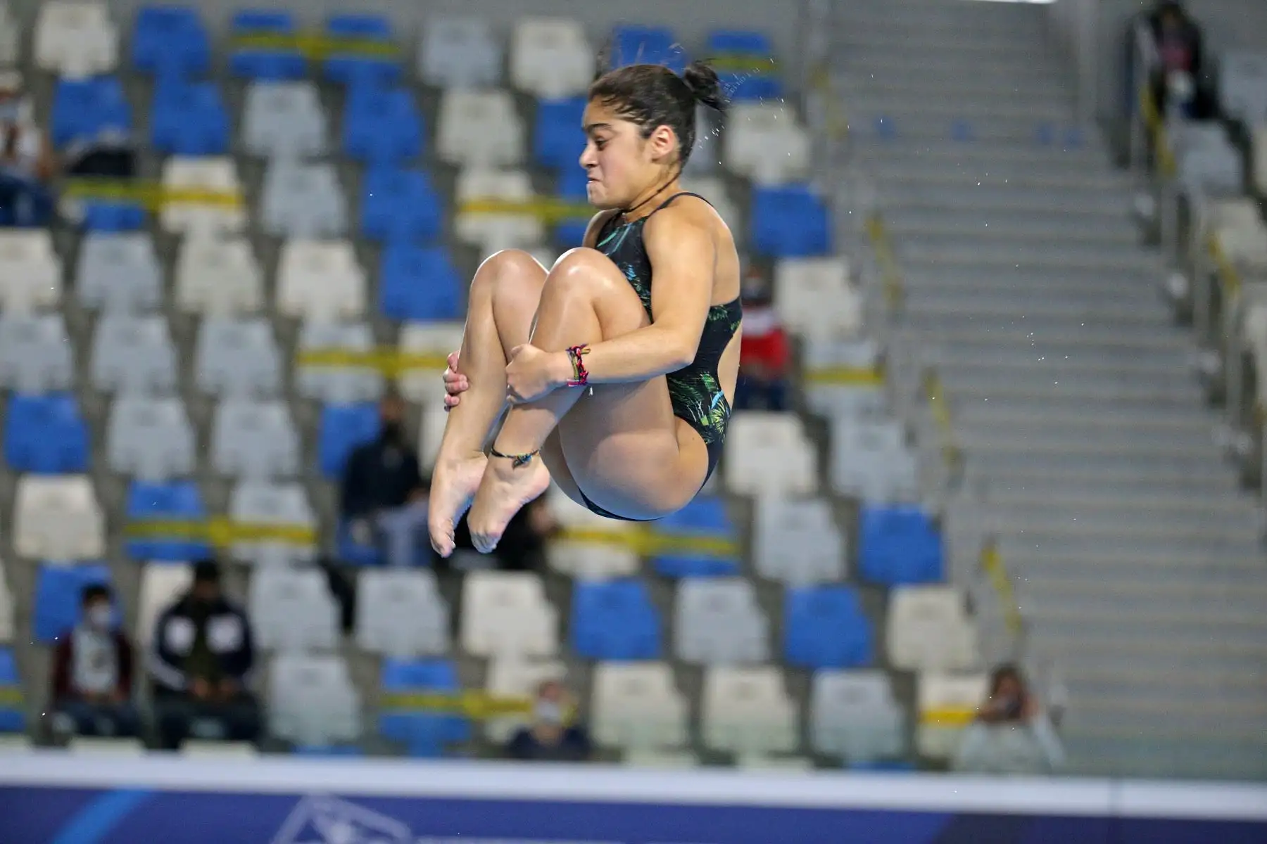Ana Ricci, gana la segunda medalla de oro en el Campeonato Sudamericano de Deportes Acuáticos, modalidad clavado individual, 3 metros. Foto: Legado