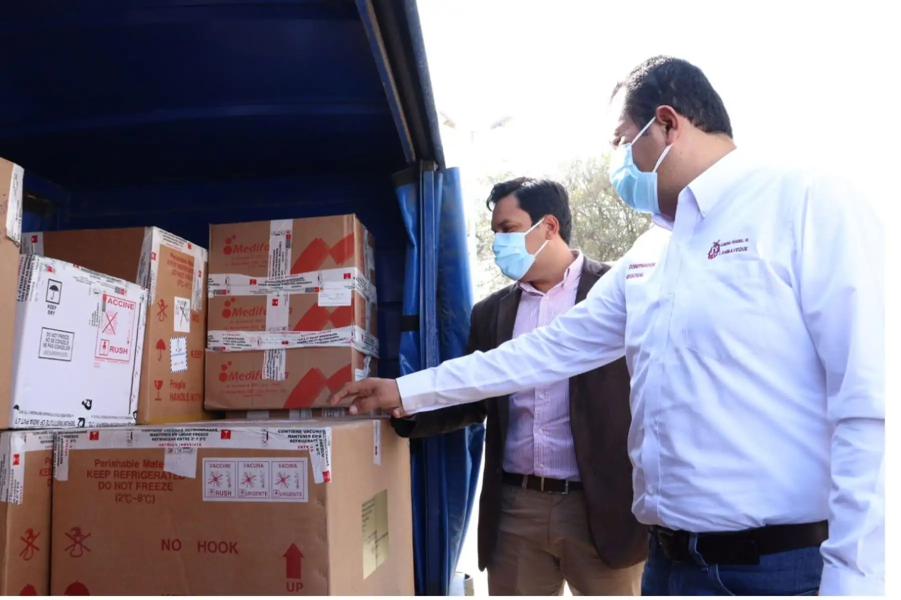 La región Lambayeque recibió un nuevo lote de dosis de vacunas contra el covid-19 de Pfizer, Sinopharm y AstraZeneca. Foto: ANDINA/Difusión