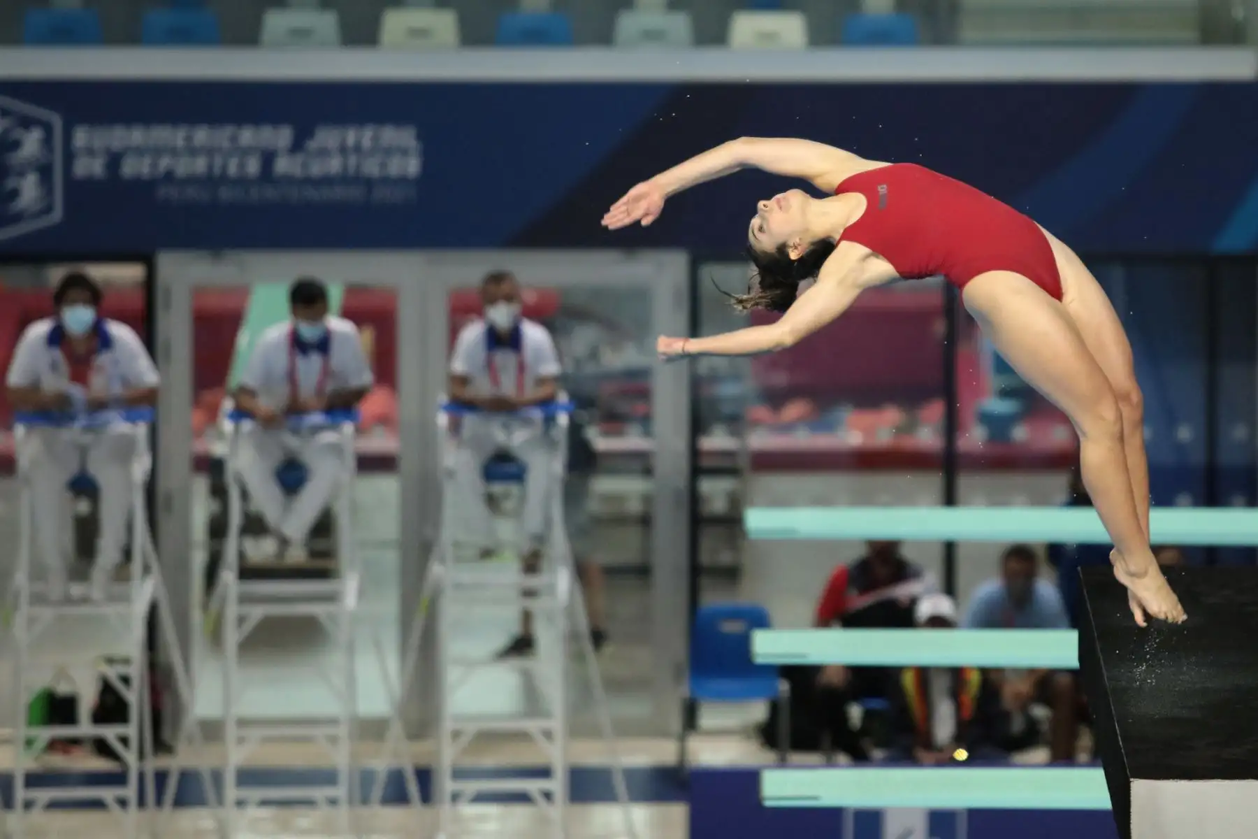 Se realizó el cierre de la competencia de clavados y natación artística en el Sudamericano Juvenil de Deportes Acuáticos en el Centro Acuático de La Videna. Foto: Legado / Paul Vallejos