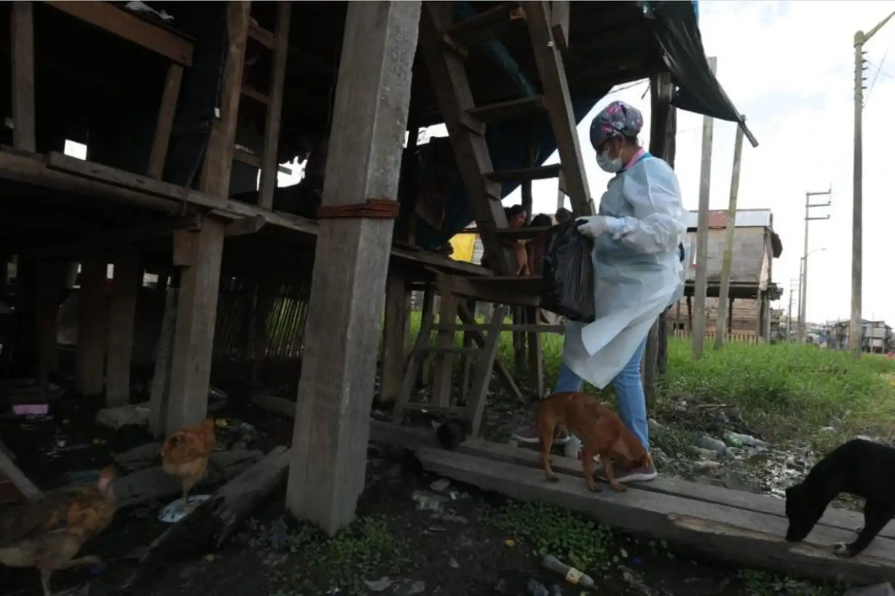 En Belén, Iquitos, brigadas de vacunación del Minsa recorrieron zonas de difícil acceso para proteger casa por casa a la población de 12 años a más. ¡Vamos a tu encuentro, ¡VacúnateYa! Foto: Minsa