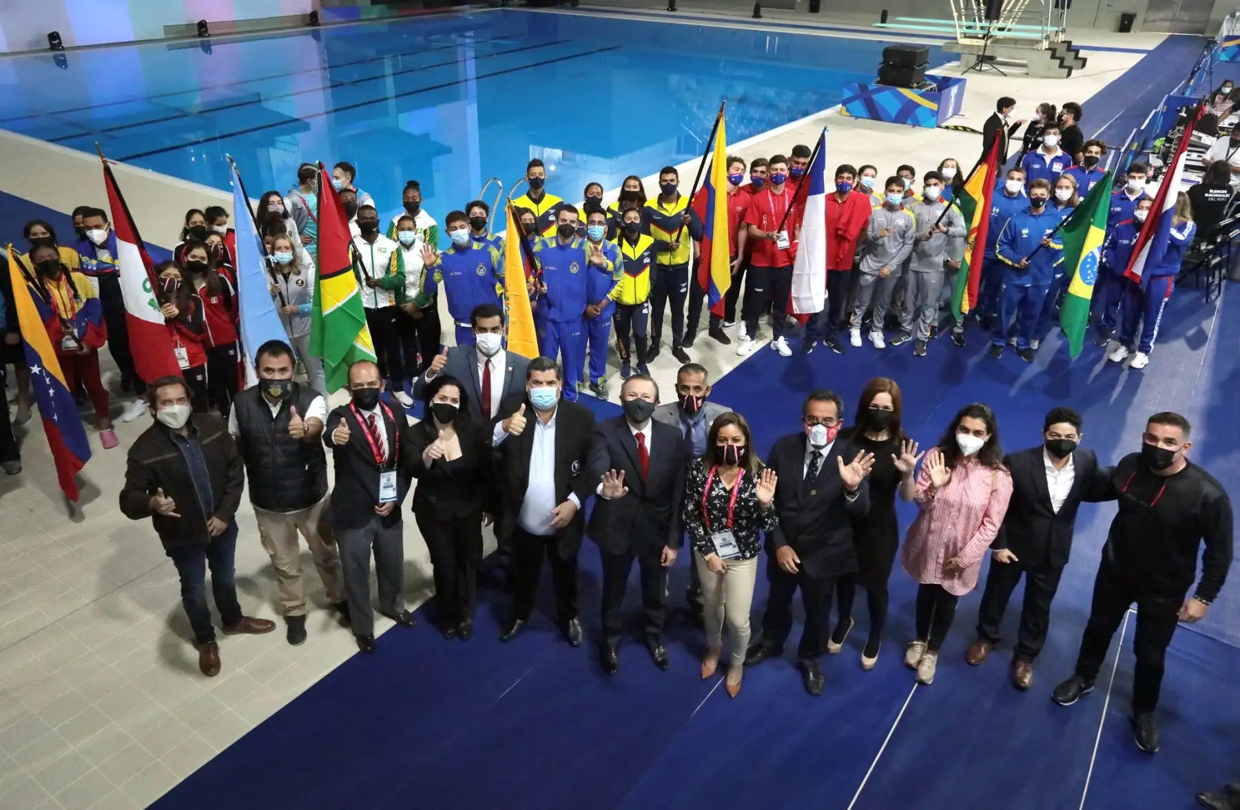 Se realizó la ceremonia de inauguración del Sudamericano Juvenil de Deportes Acuáticos Perú Bicentenario 2021. Foto: Legado / Paul Vallejos