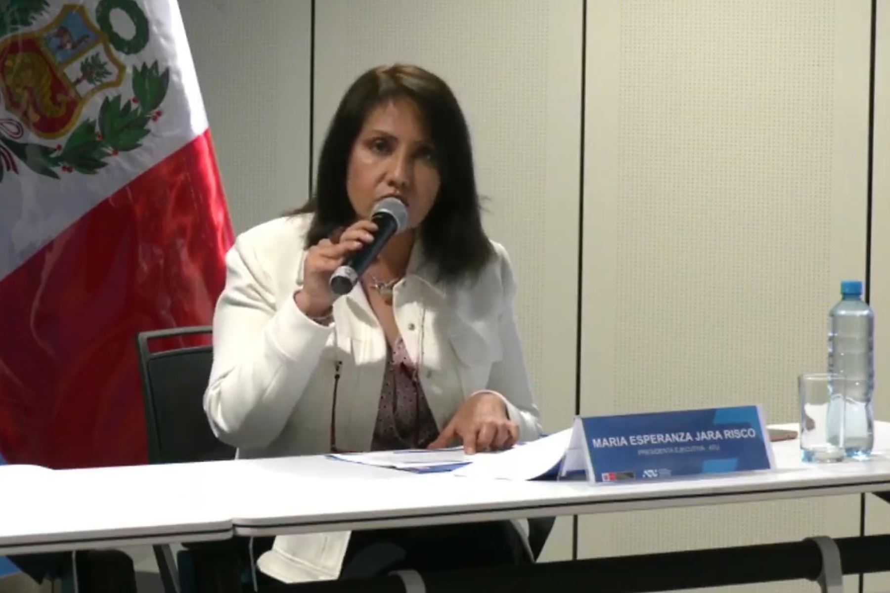 Conferencia de prensa de la presidenta ejecutiva de la Autoridad de Transporte Urbano para Lima y Callao (ATU), María Jara Risco.