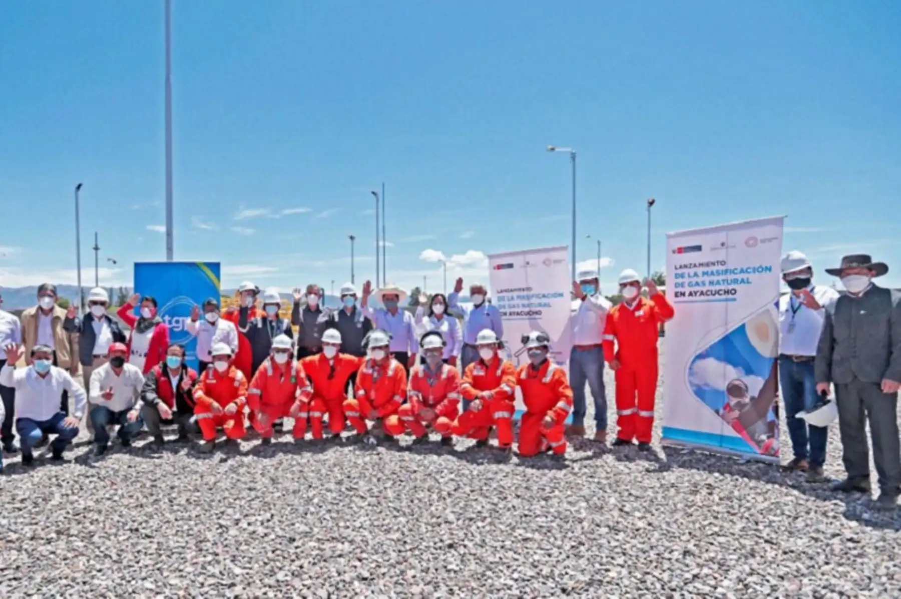 Visita del presidente Pedro Castillo y ministros al City Gate de Uchuypampa, distrito de Tambillo, región Ayacucho, para la masificación del gas natural. Foto: cortesía.