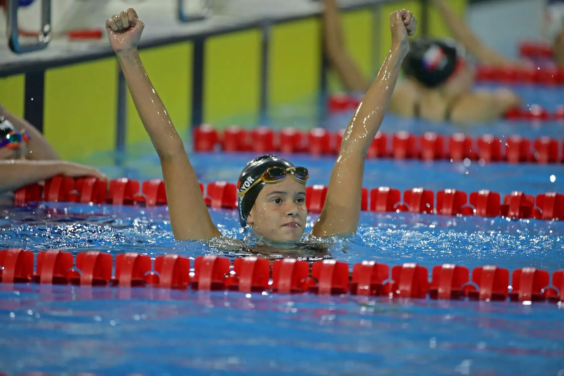 Alexia Sotomayor gana segunda medalla de oro para Perú en natación, modalidad de 200 metros espalda, en el Sudamericano Juvenil de Deportes Acuáticos. Foto: Legado / Germán Falcón